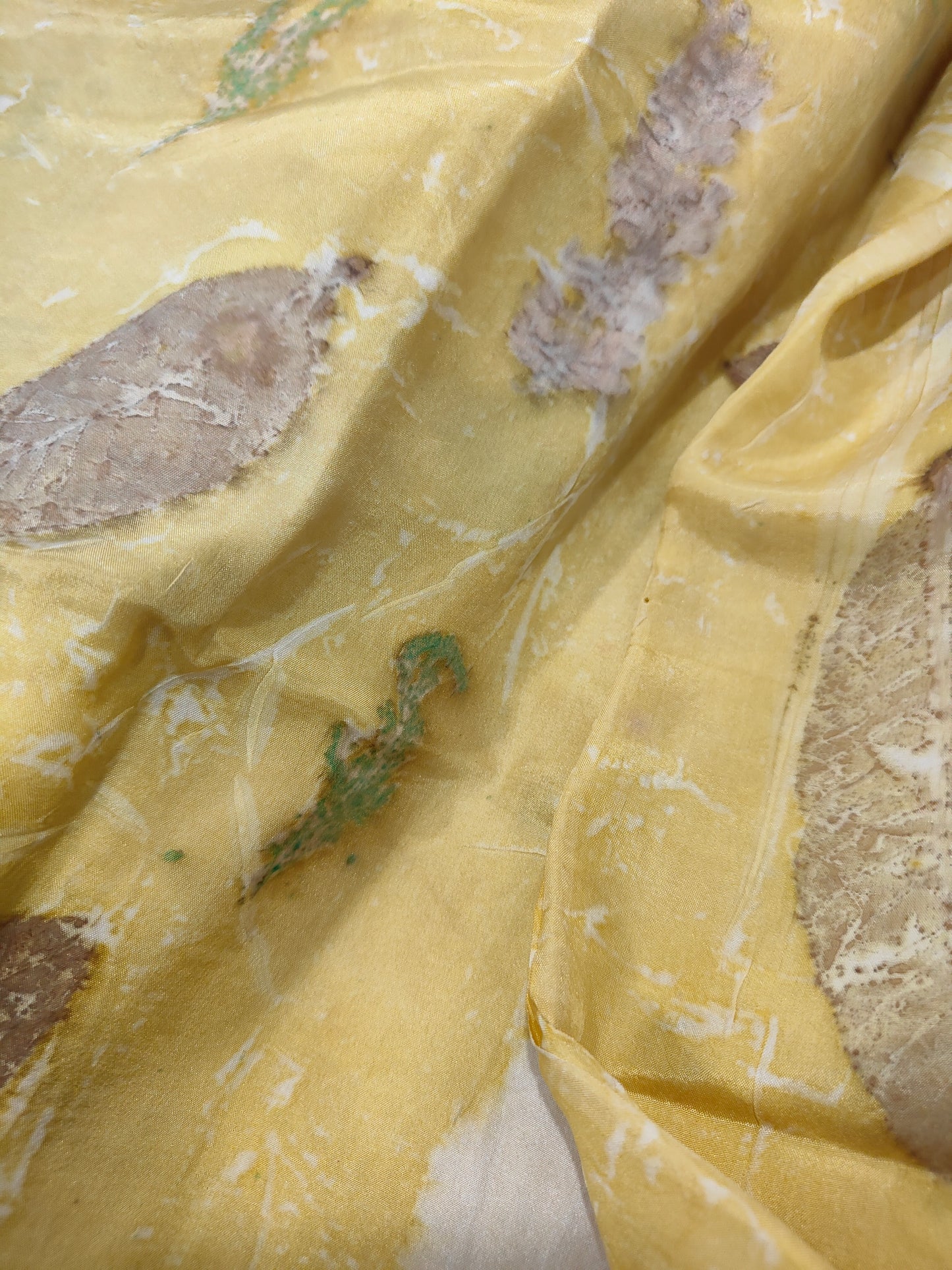 Marigold Trails Pure Silk Fabric