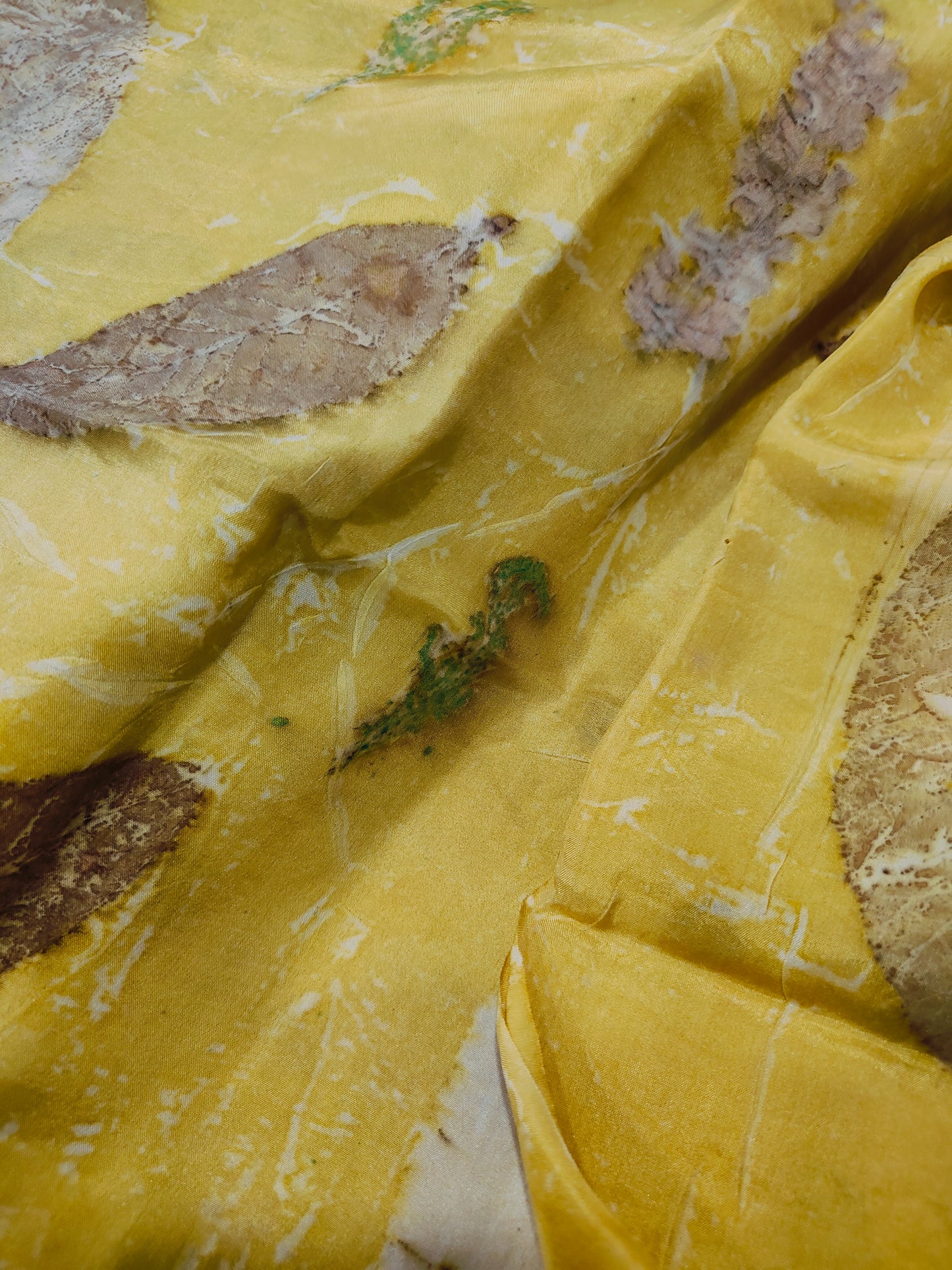 Marigold Trails Pure Silk Fabric