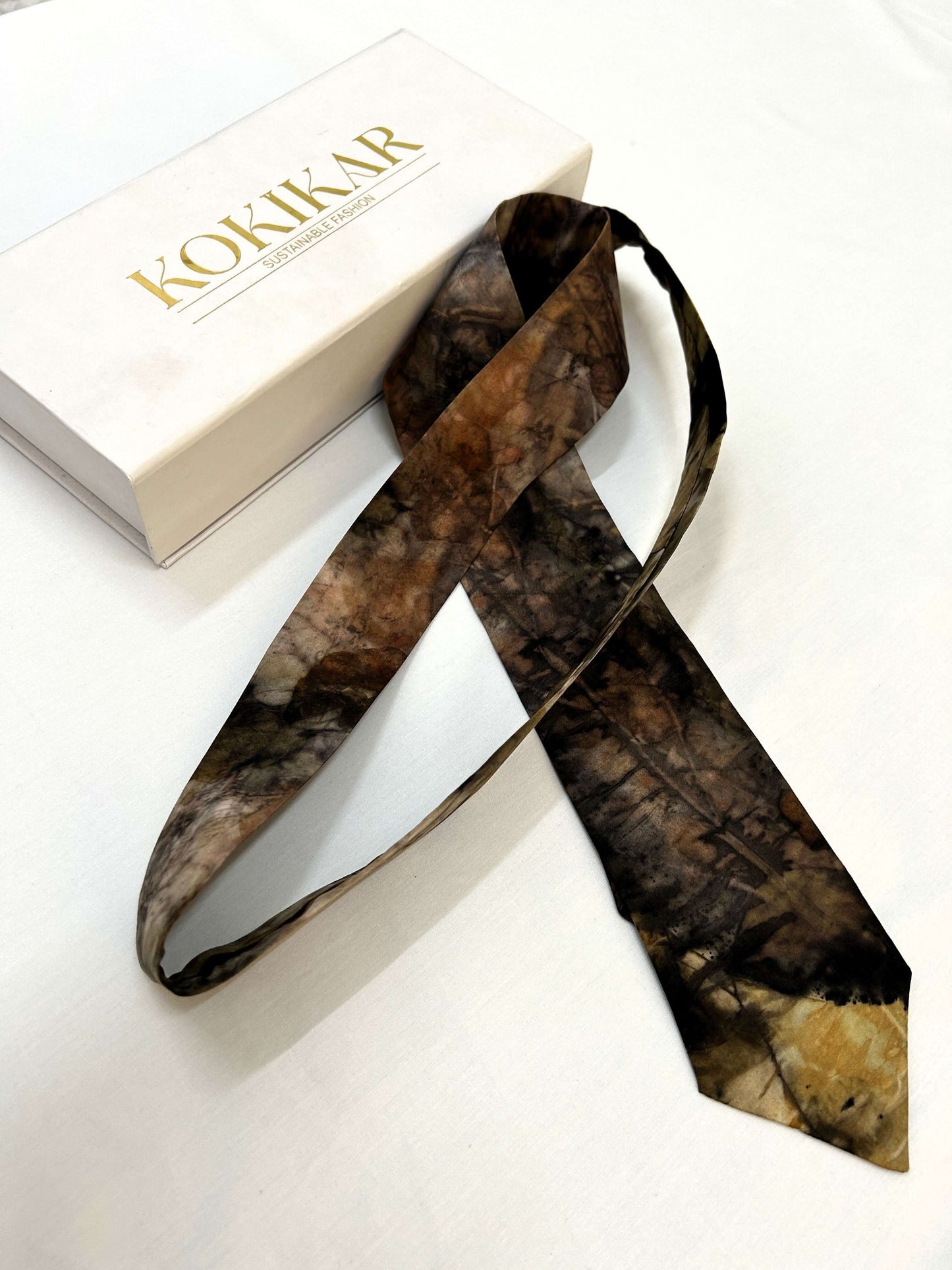 Mozart Harmony Ecoprinted Pure Silk Tie and Pocket Square