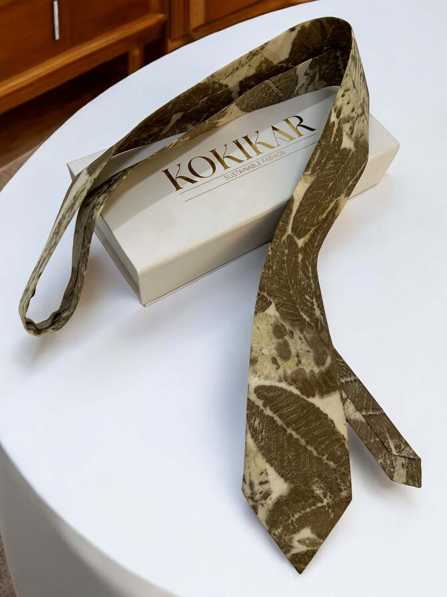 Rhapsody Knot Ecoprinted Pure Silk Tie and Pocket Square