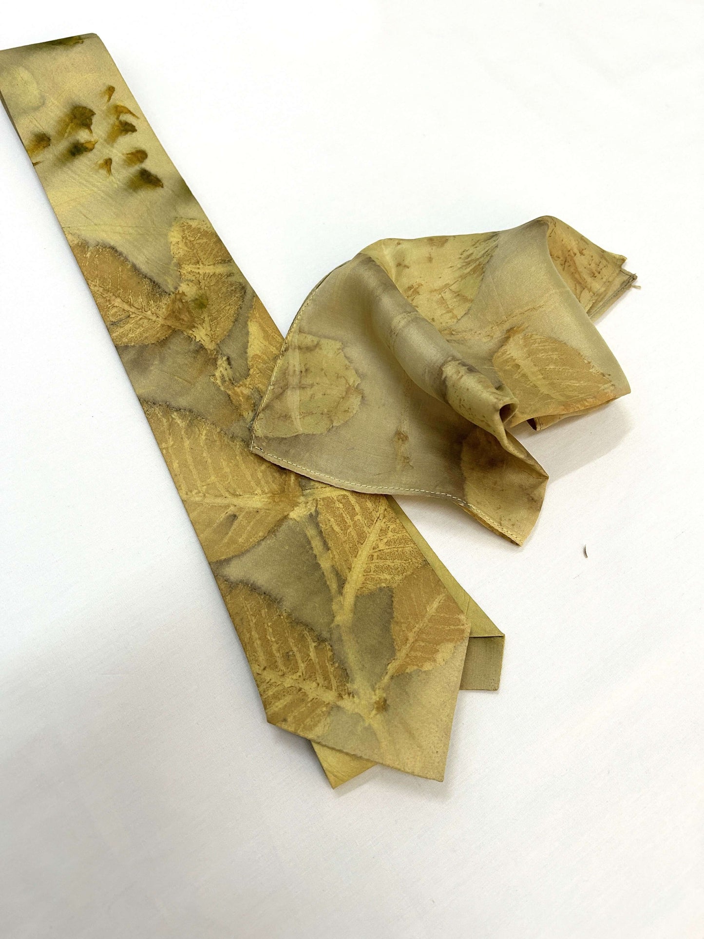 Handel Symphony Ecoprinted Pure Silk Tie and Pocket Square