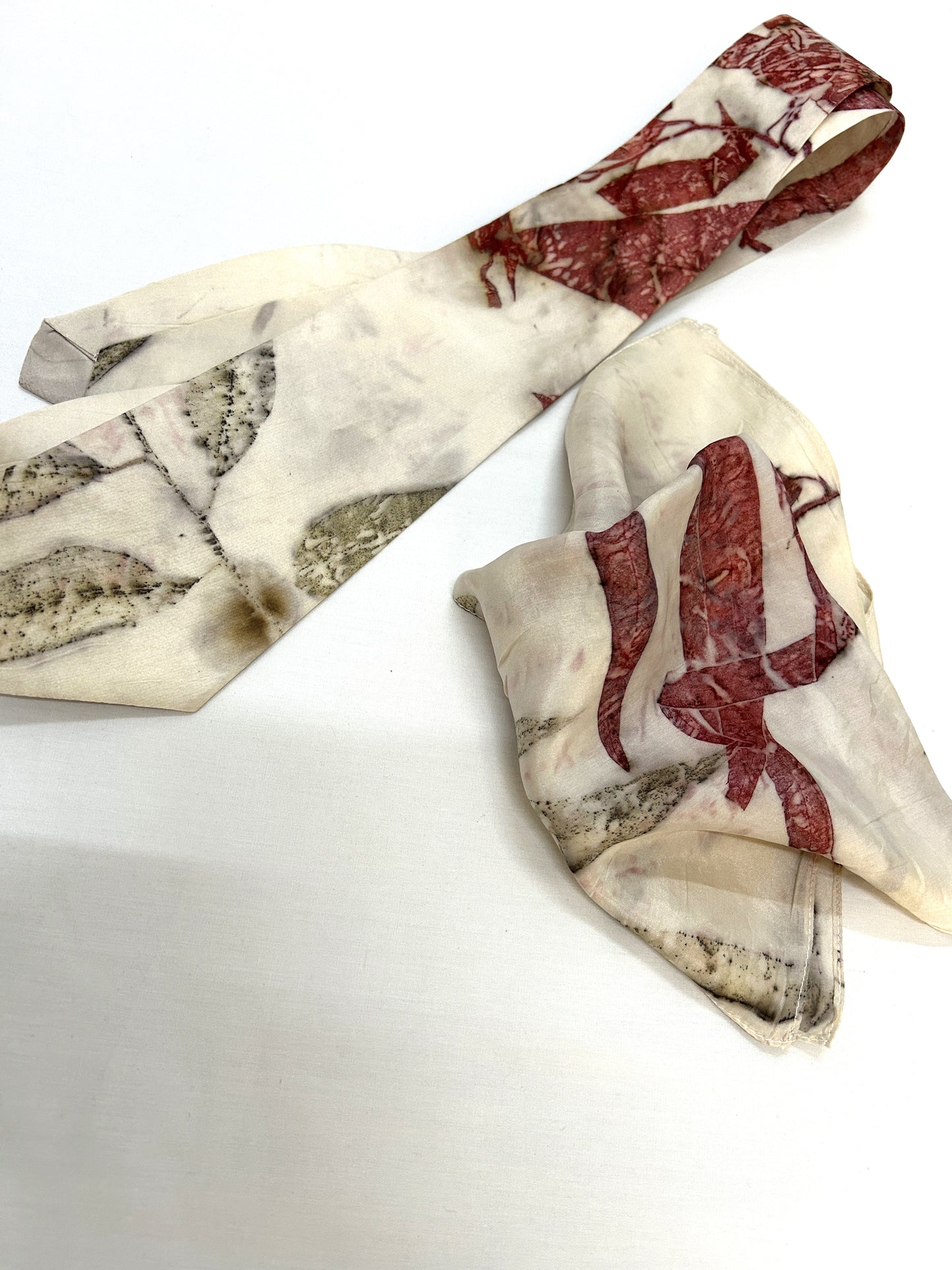 Tansen Tribute Ecoprinted Pure Silk Tie and Pocket Square