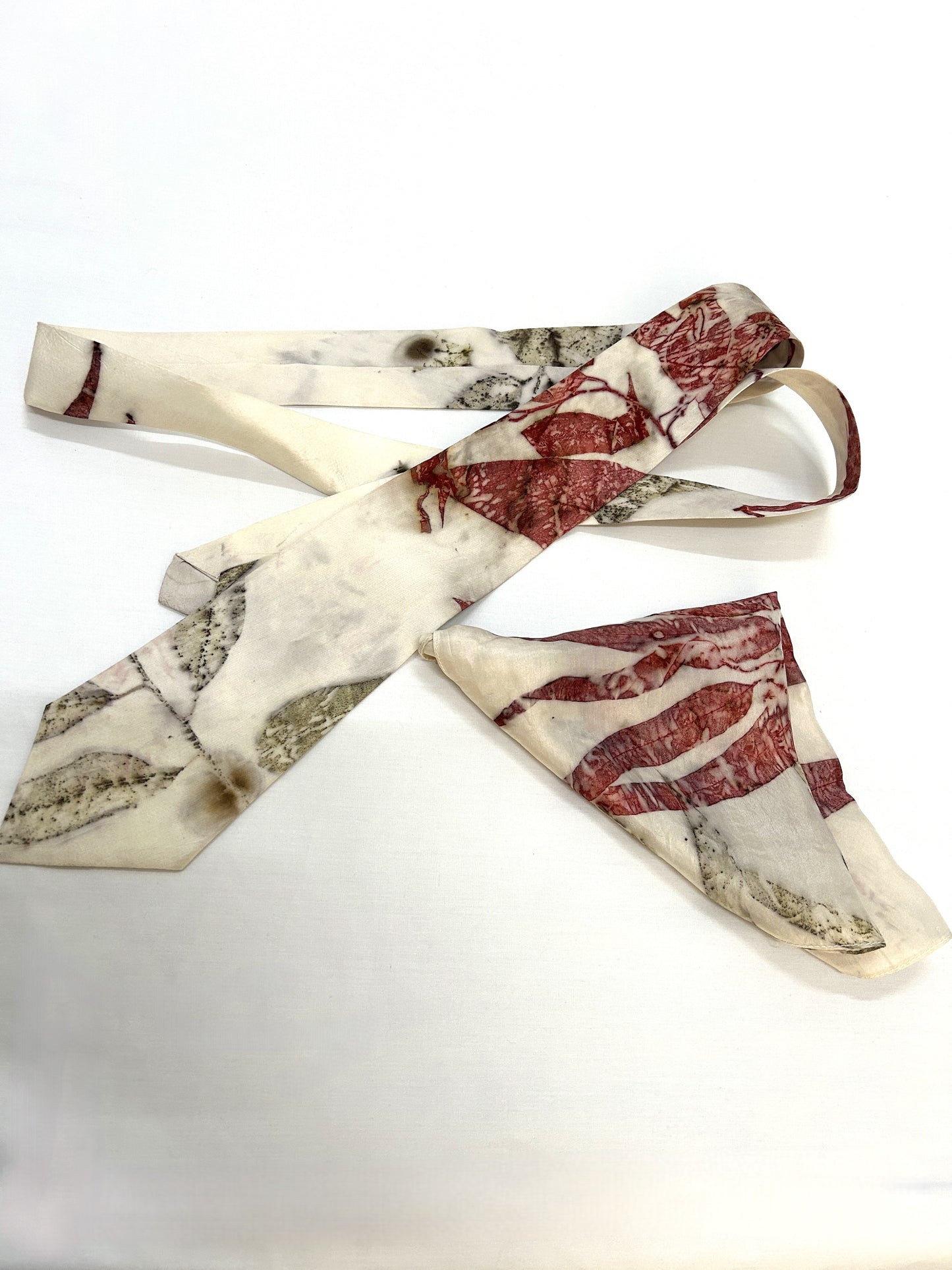 Tansen Tribute Ecoprinted Pure Silk Tie and Pocket Square