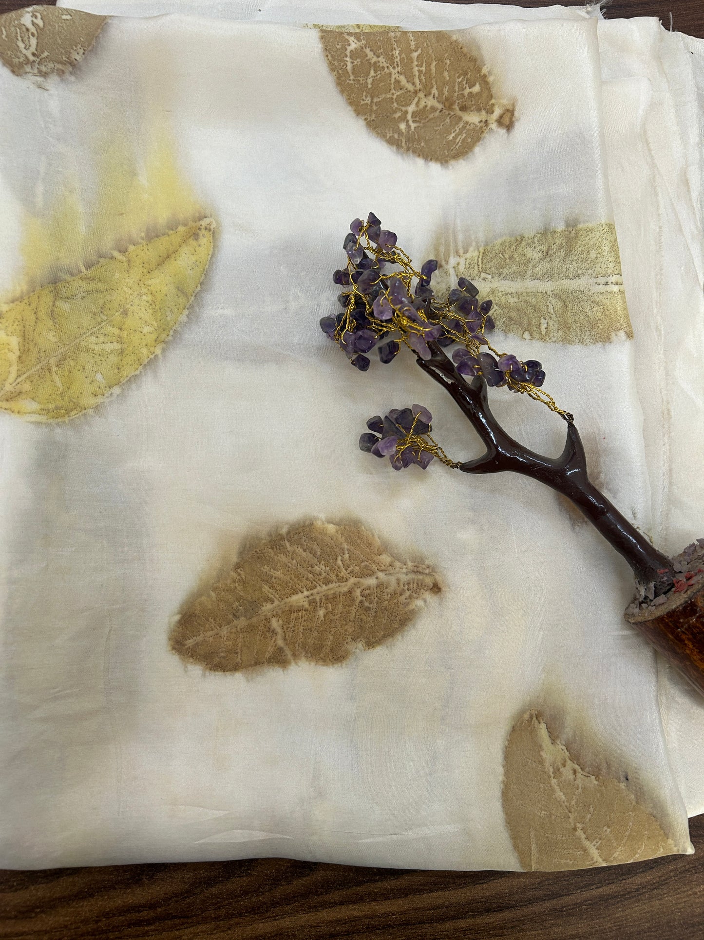 Autumn Leaf Pure Silk Fabric
