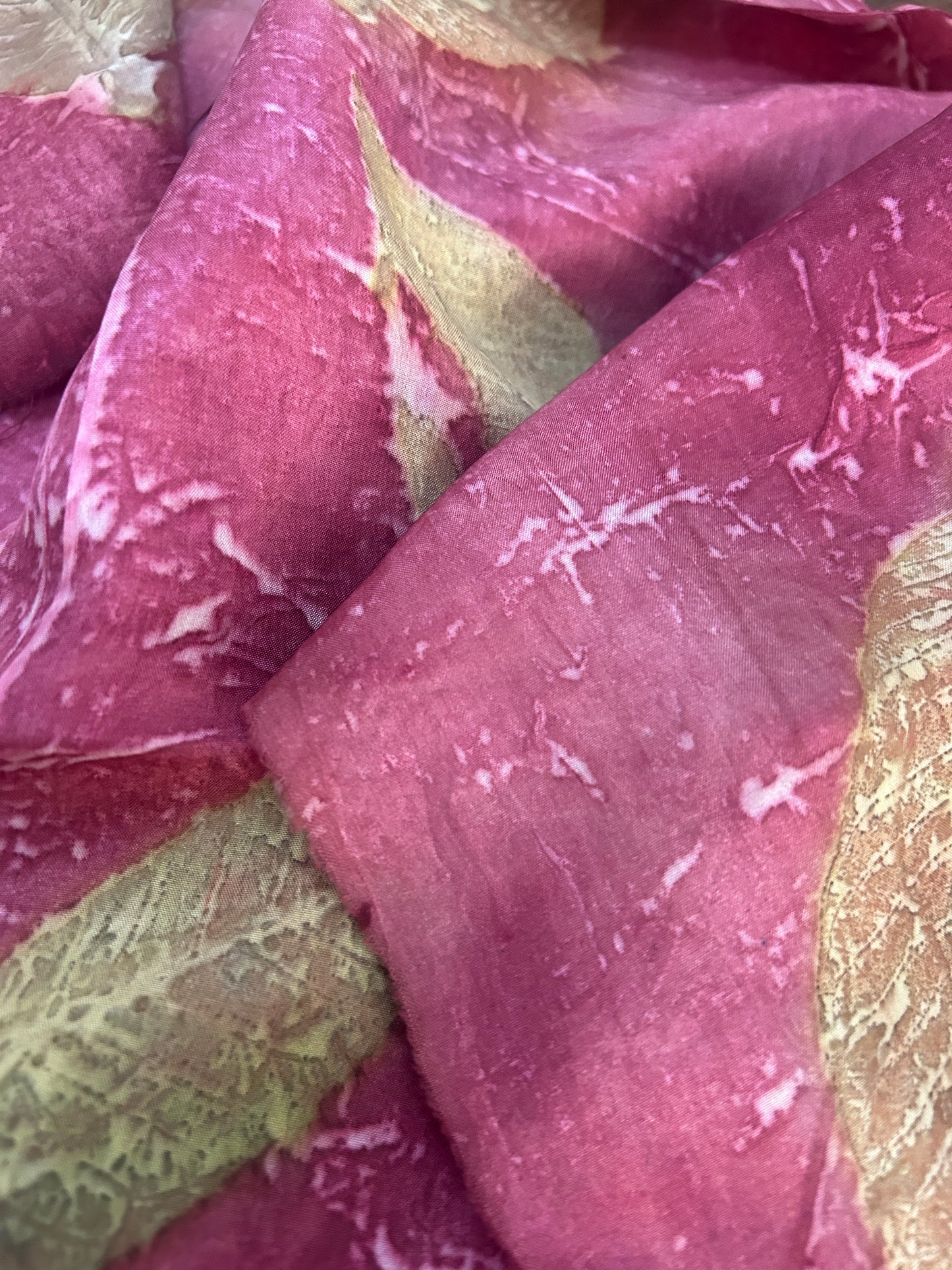 Crimson Grove Pure Silk Fabric