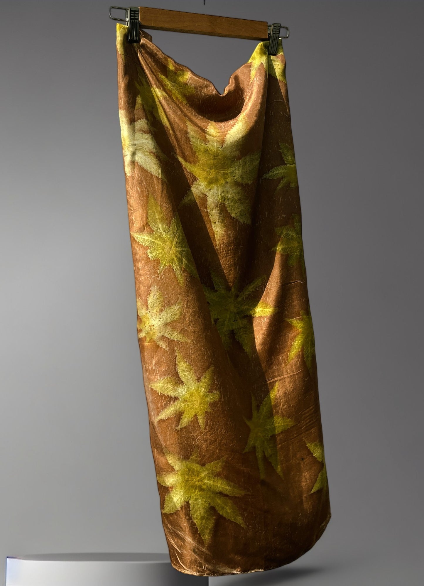 Brown Castor Printed Pure Silk Scarf