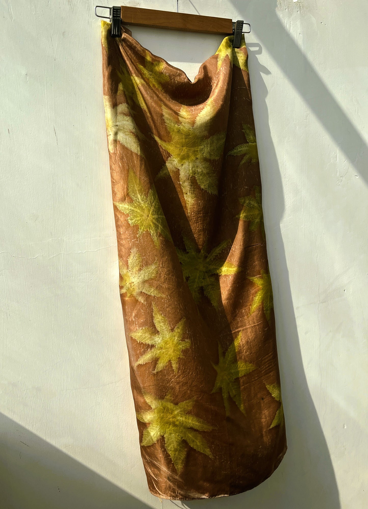 Brown Castor Printed Pure Silk Scarf