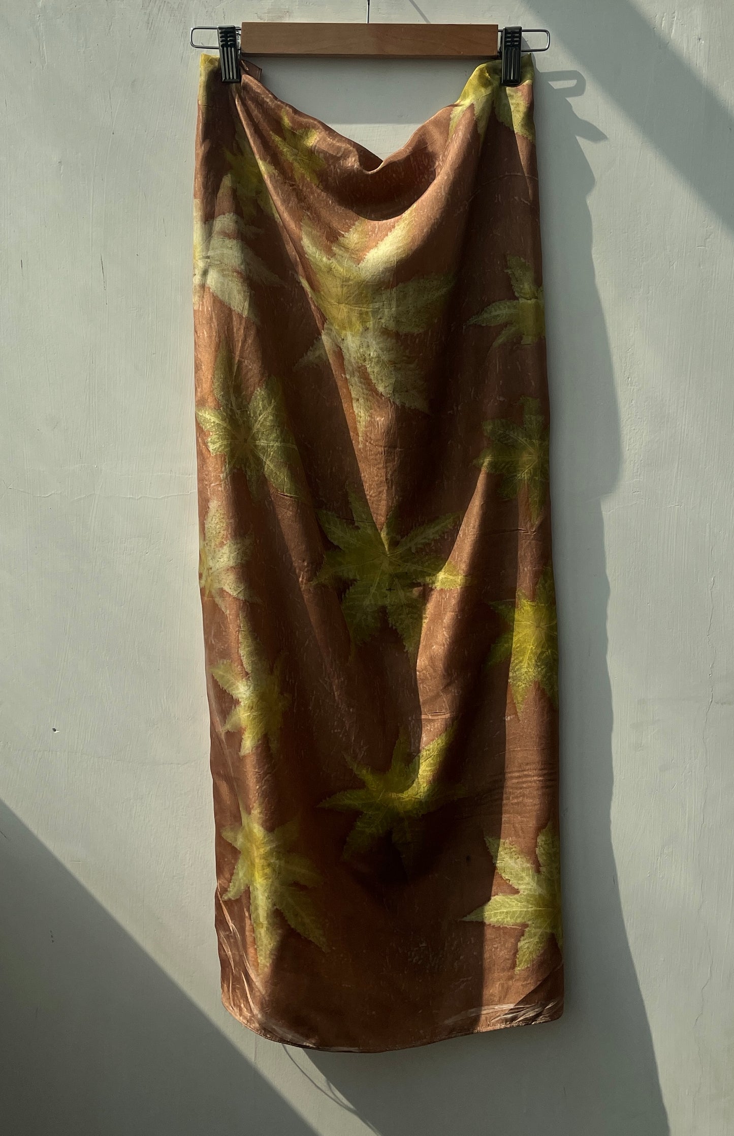 Brown Castor Printed Pure Silk Scarf