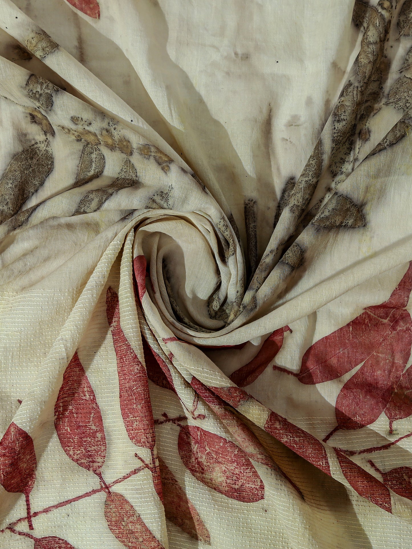 Eucalyptus Madder Mulmul Cotton Saree