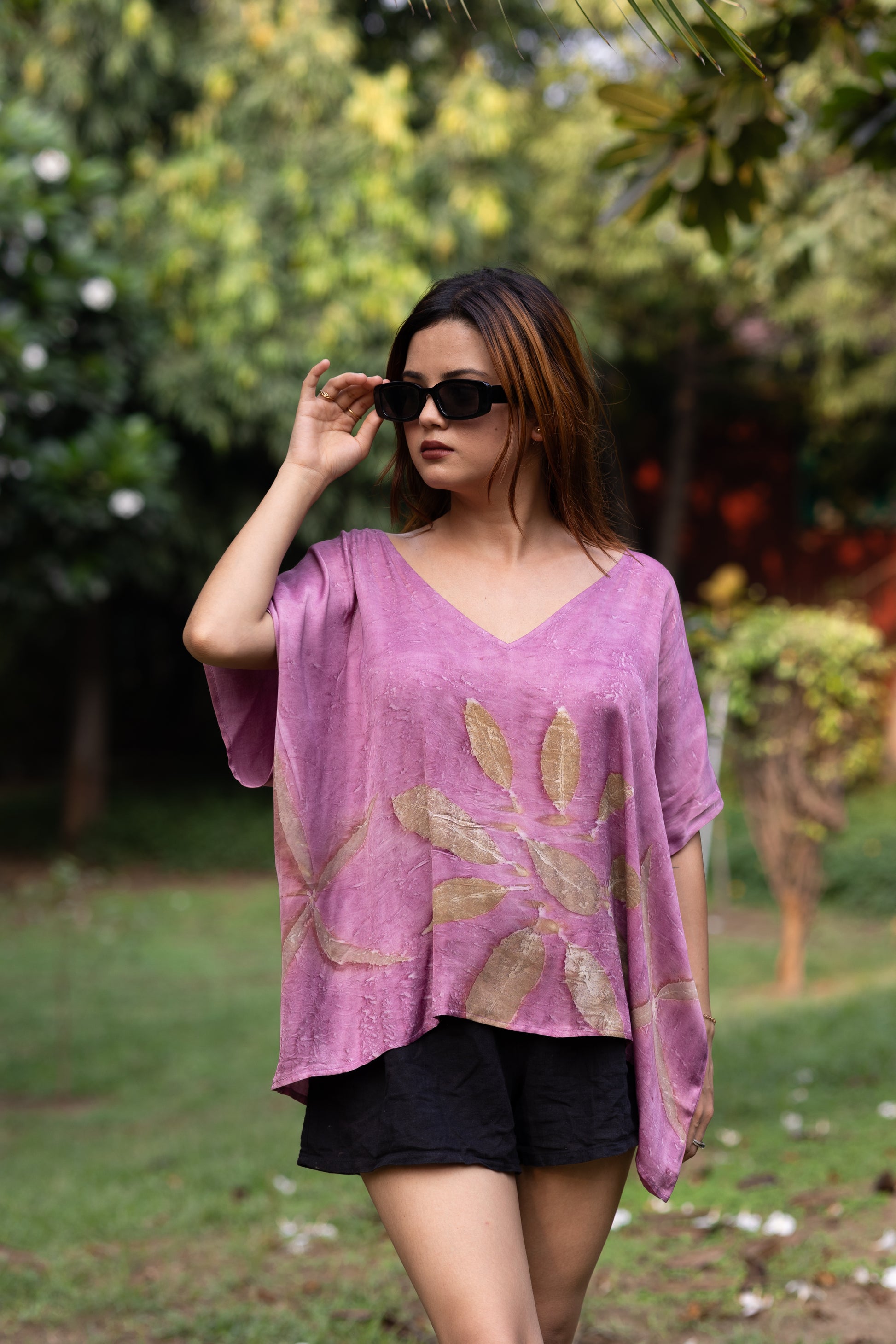 Pink Sheen Modal Flared Top
