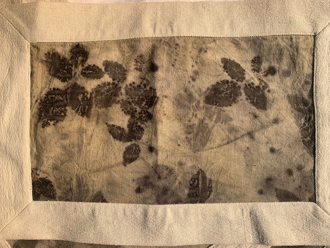 Ecoprinted fabric of kokikar with natural dye by using rose leaves