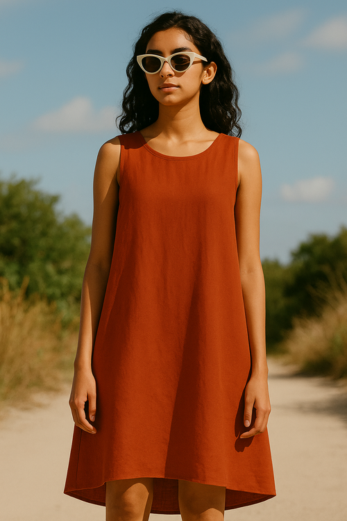 100% Linen Ashbourne Midi Dress
