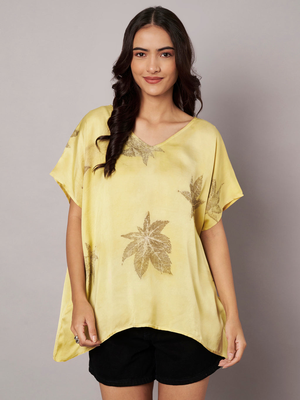 Castor Leaf Kaftan Flared Top