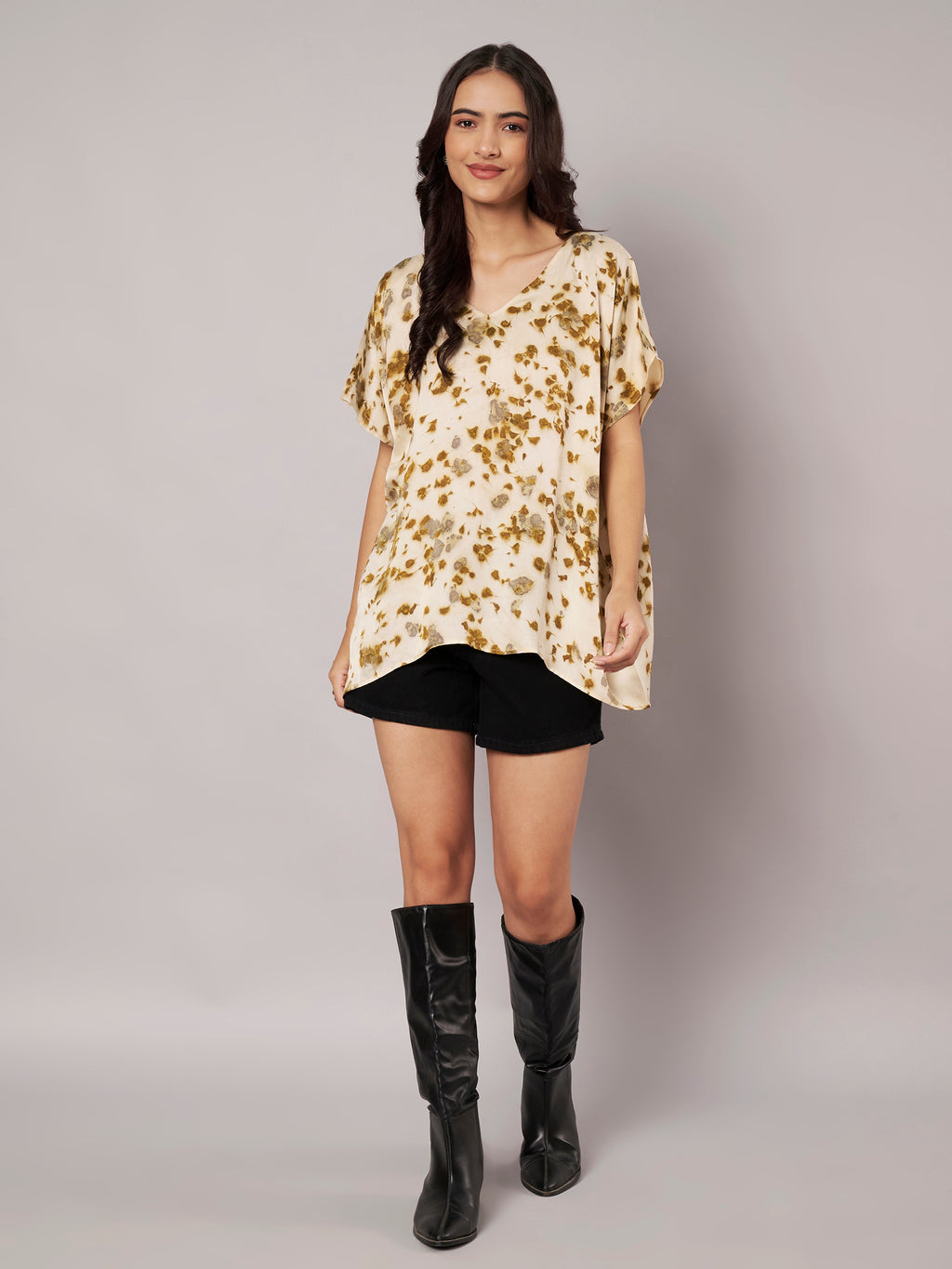 Marigold petal kaftan flared top