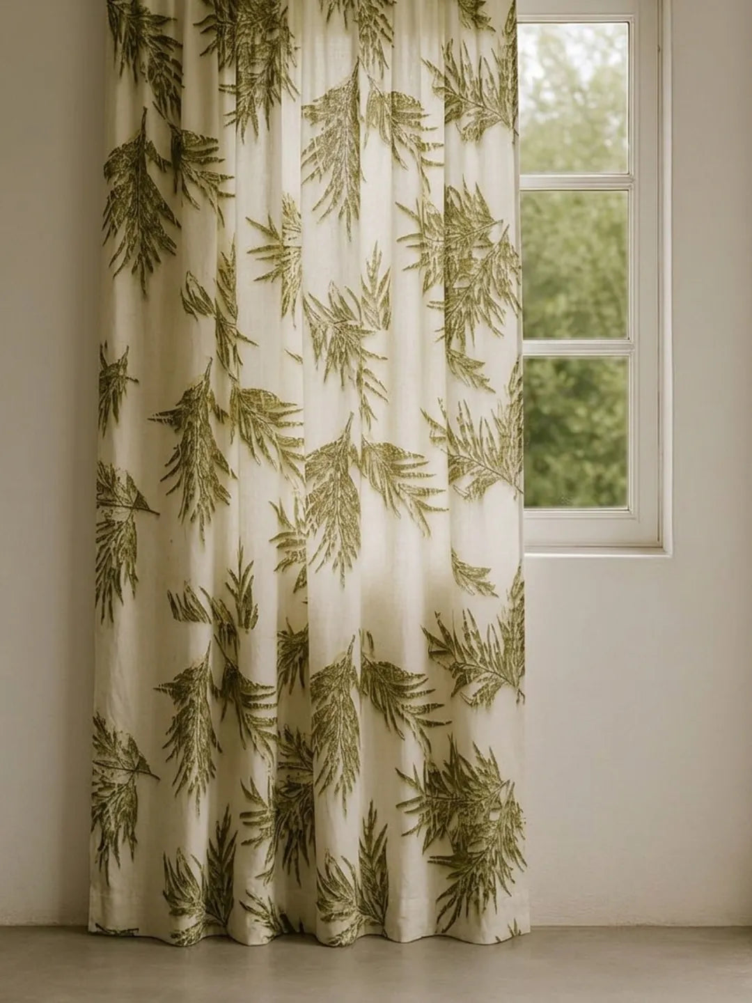 Silver Oak Ecoprinted Curtain