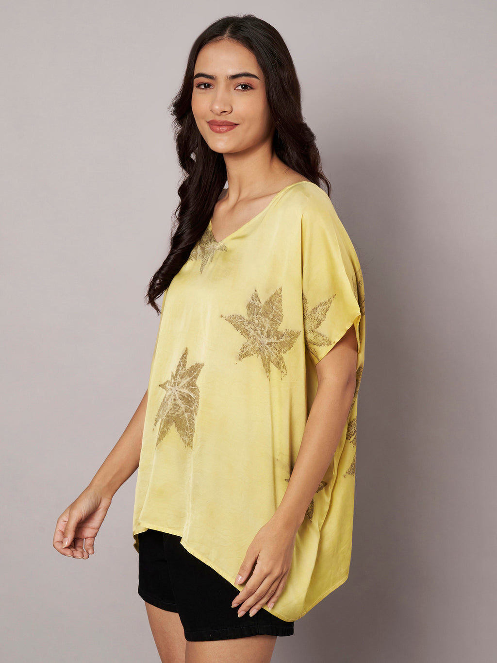 Castor Leaf Kaftan Flared Top