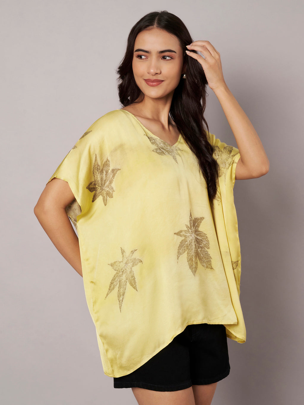Castor Leaf Kaftan Flared Top