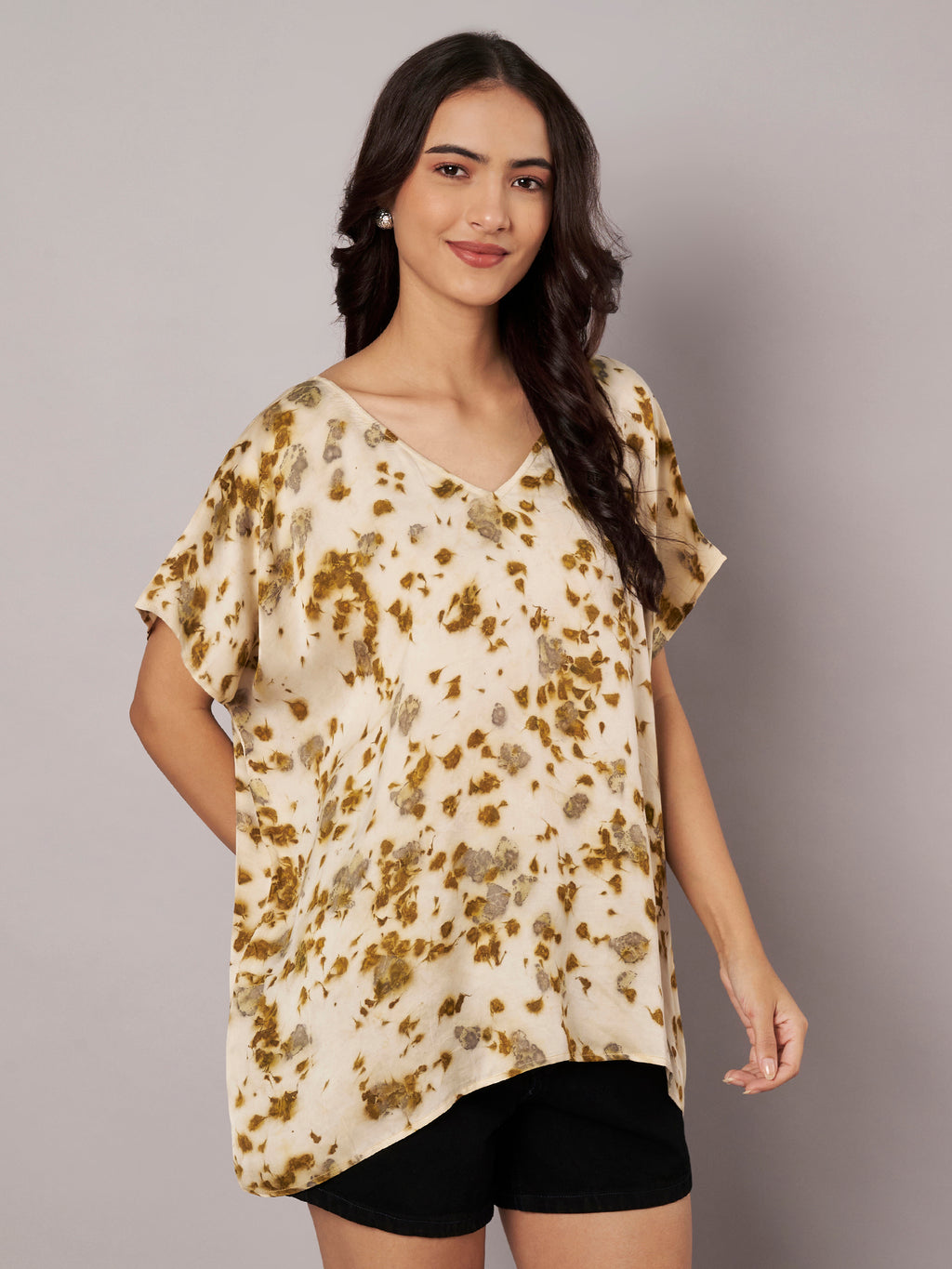 Marigold petal kaftan flared top