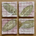 Rose Mist Eco Printed Coasters – Set of 4