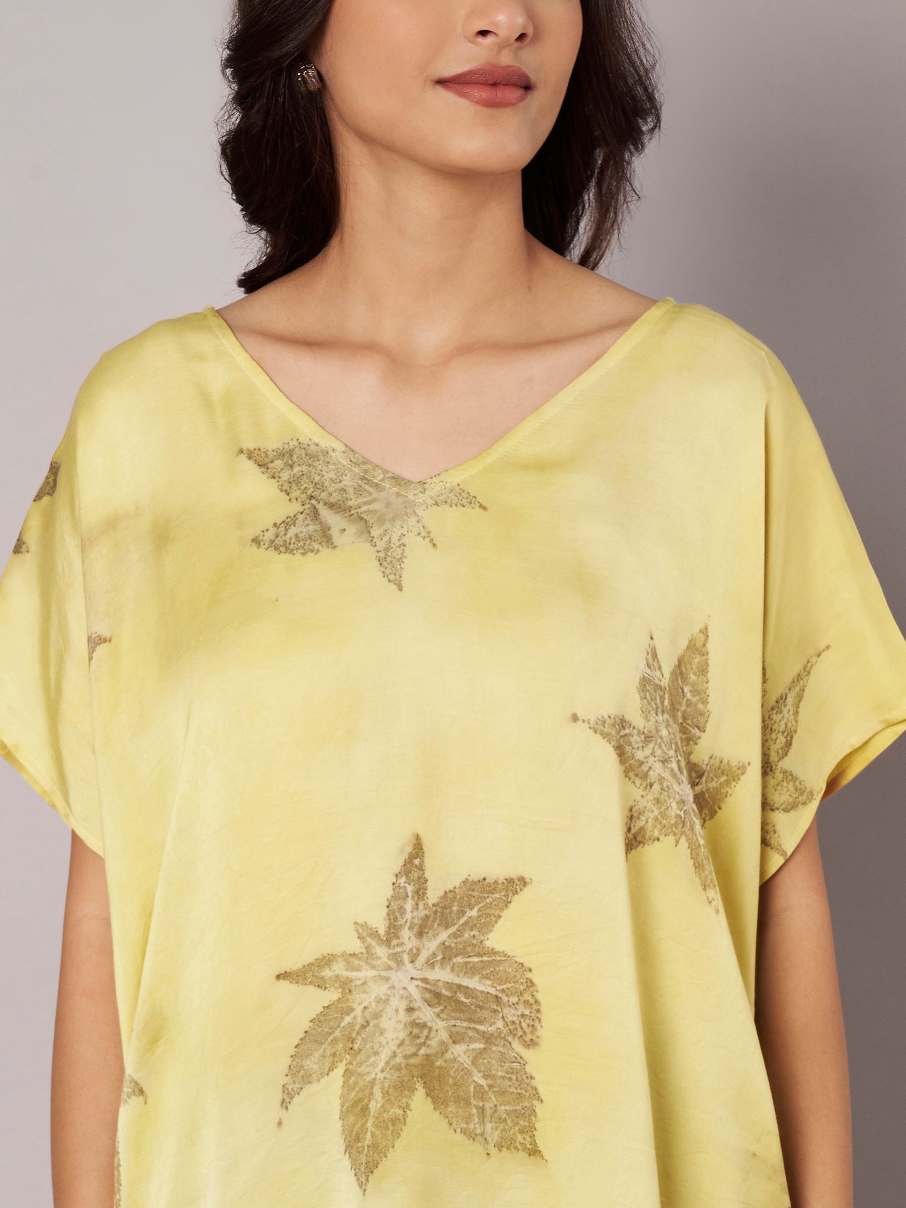 Castor Leaf Kaftan Flared Top