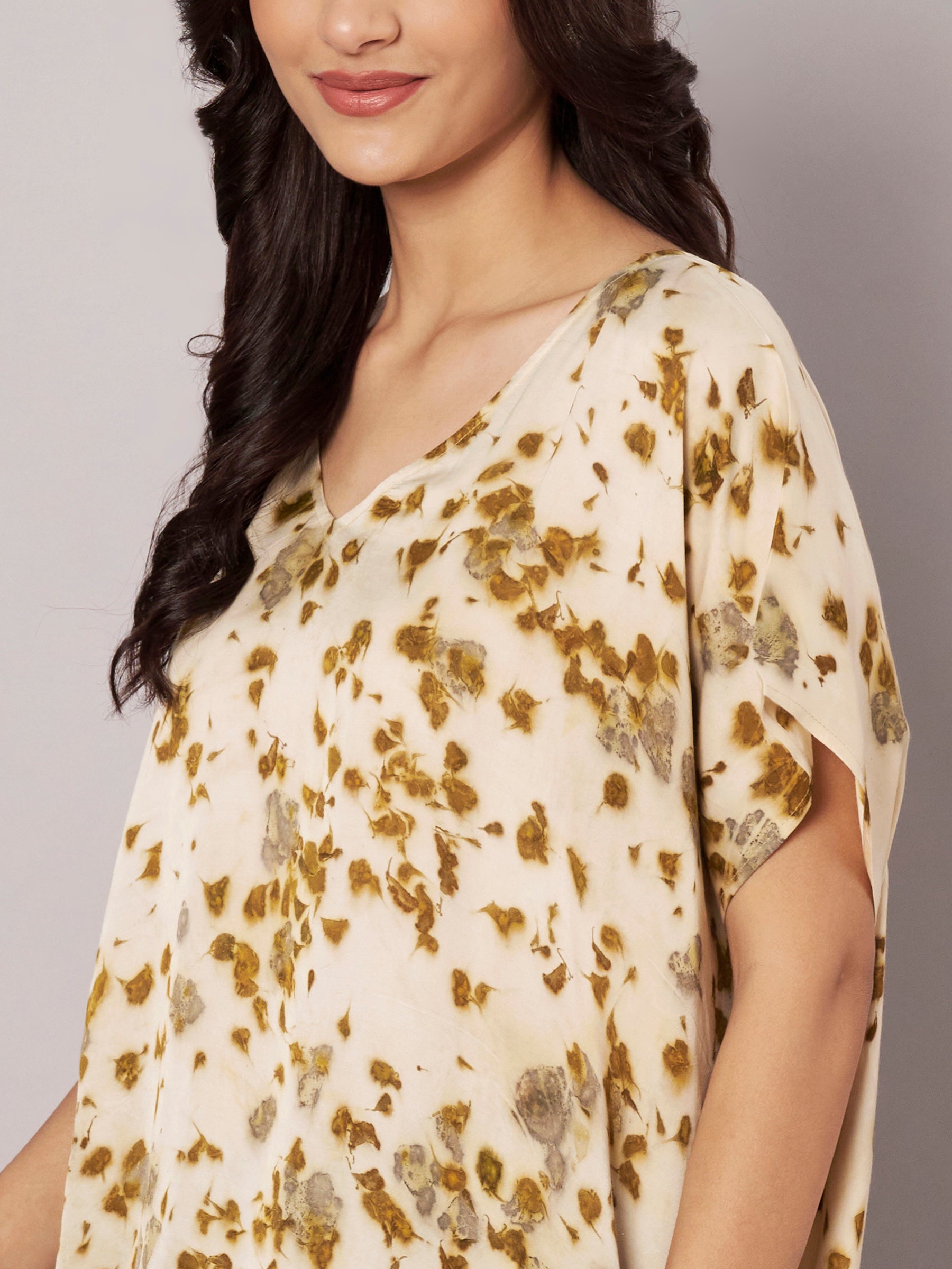Marigold petal kaftan flared top