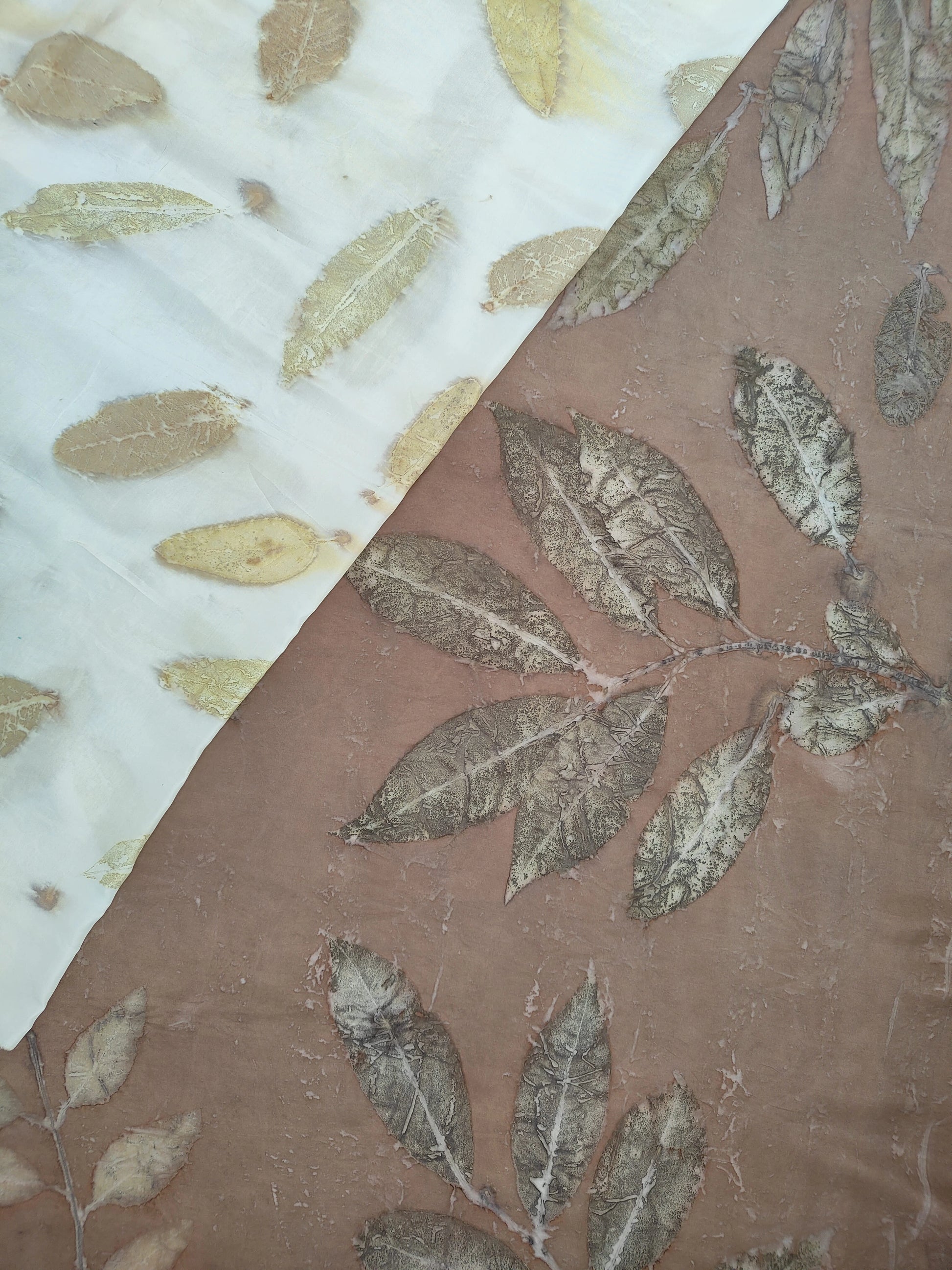Brown Pure Silk Ecoprinted Saree by kokikar corner