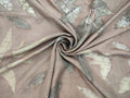 Round fold of Brown Pure Silk Ecoprinted Saree by kokikar