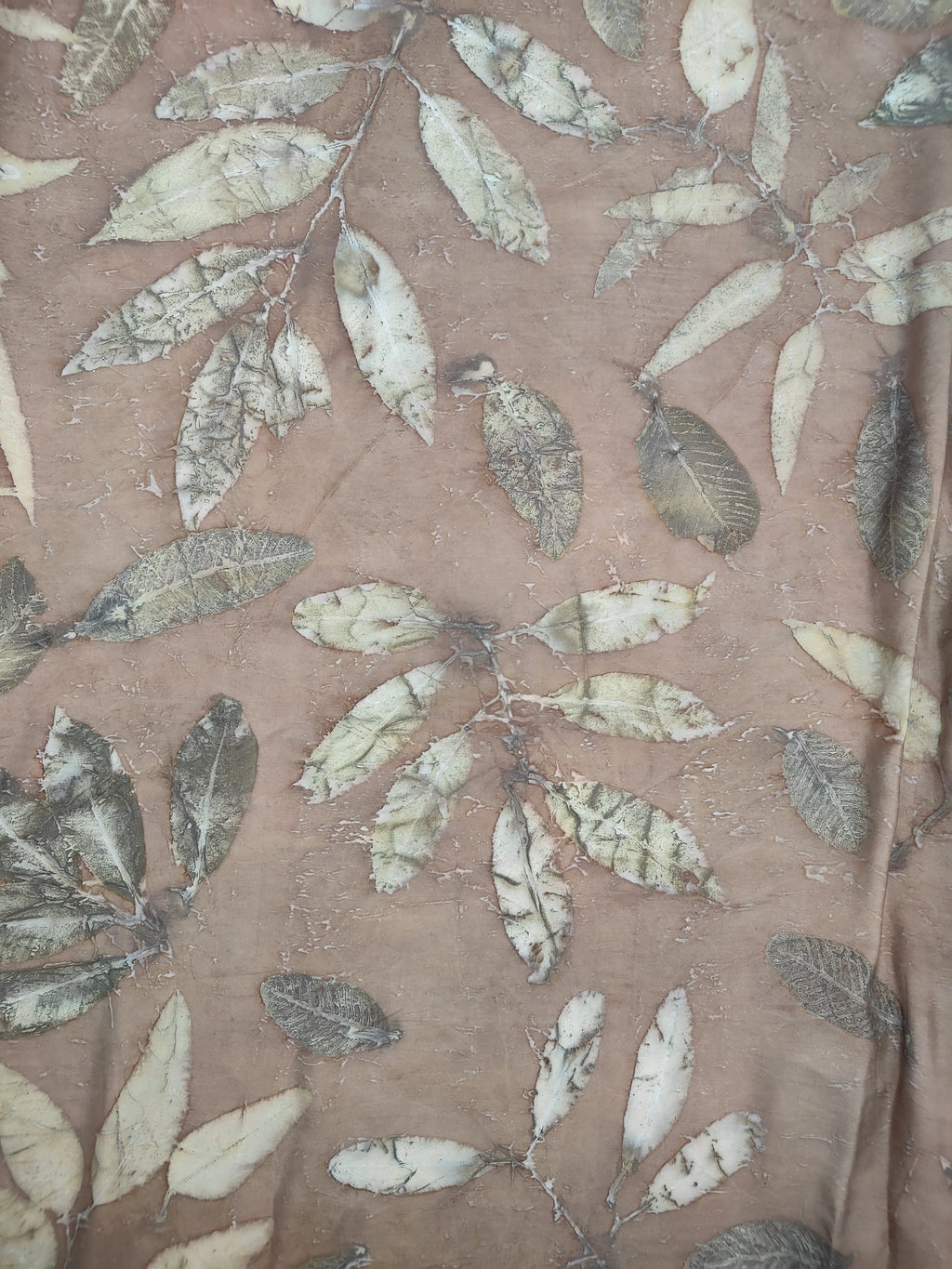 Brown Pure Silk Ecoprinted Saree by kokikar upper view
