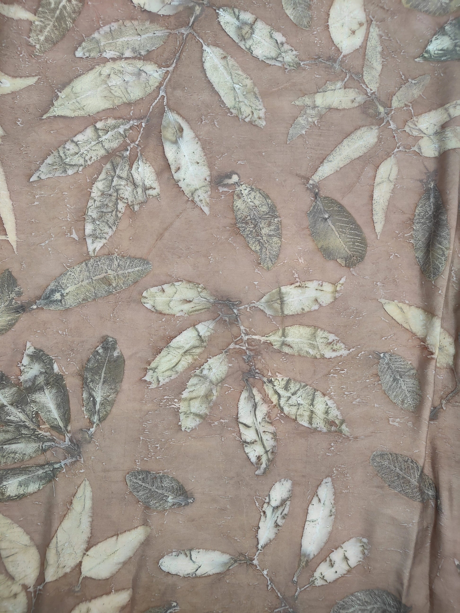 Brown Pure Silk Ecoprinted Saree by kokikar upper view