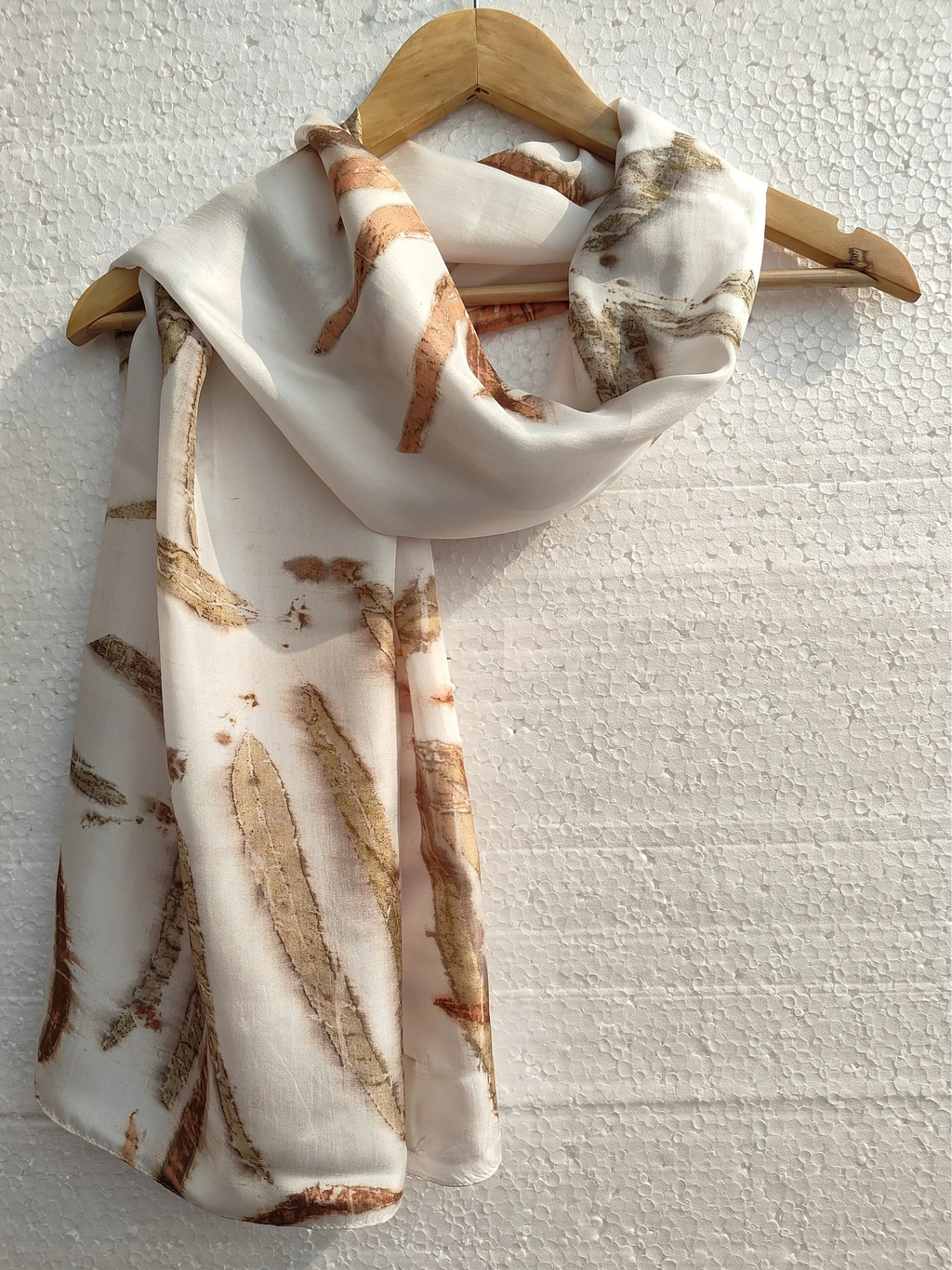 Camellia Ecoprinted Pure Silk Scarf