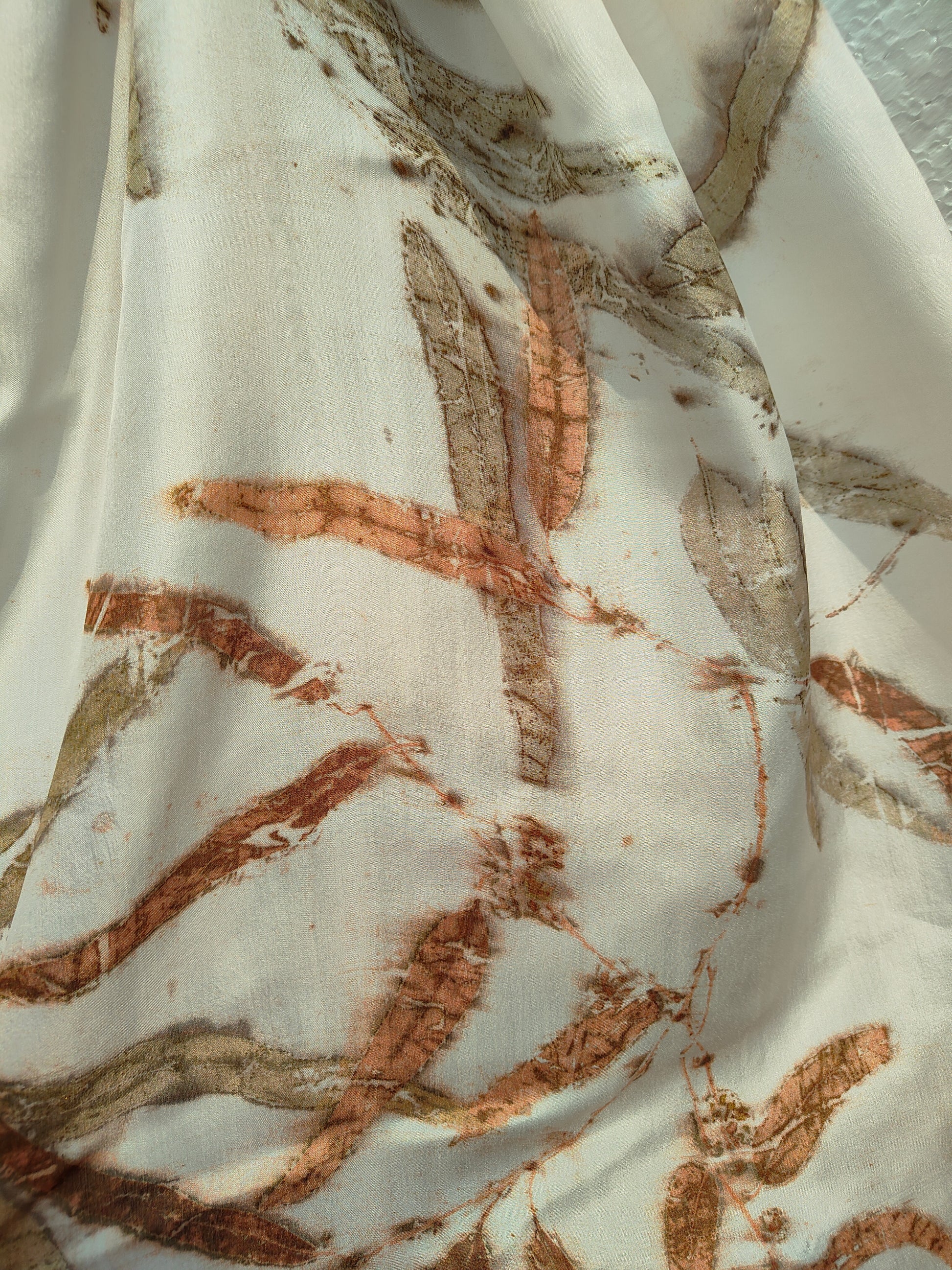 Camellia Snow Pure Silk Scarf