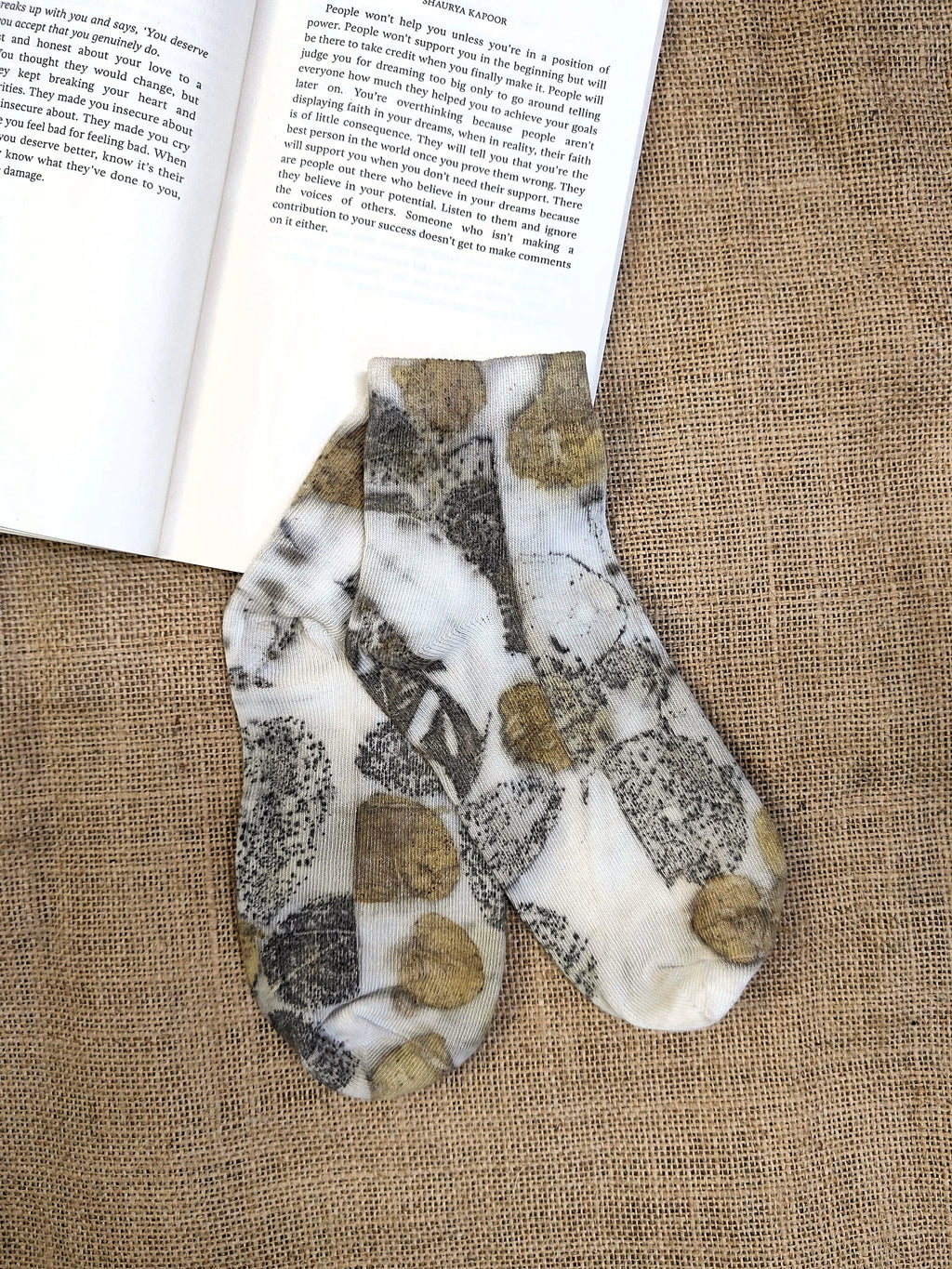 Canvas Ecoprinted Pure Cotton Socks kokikar
