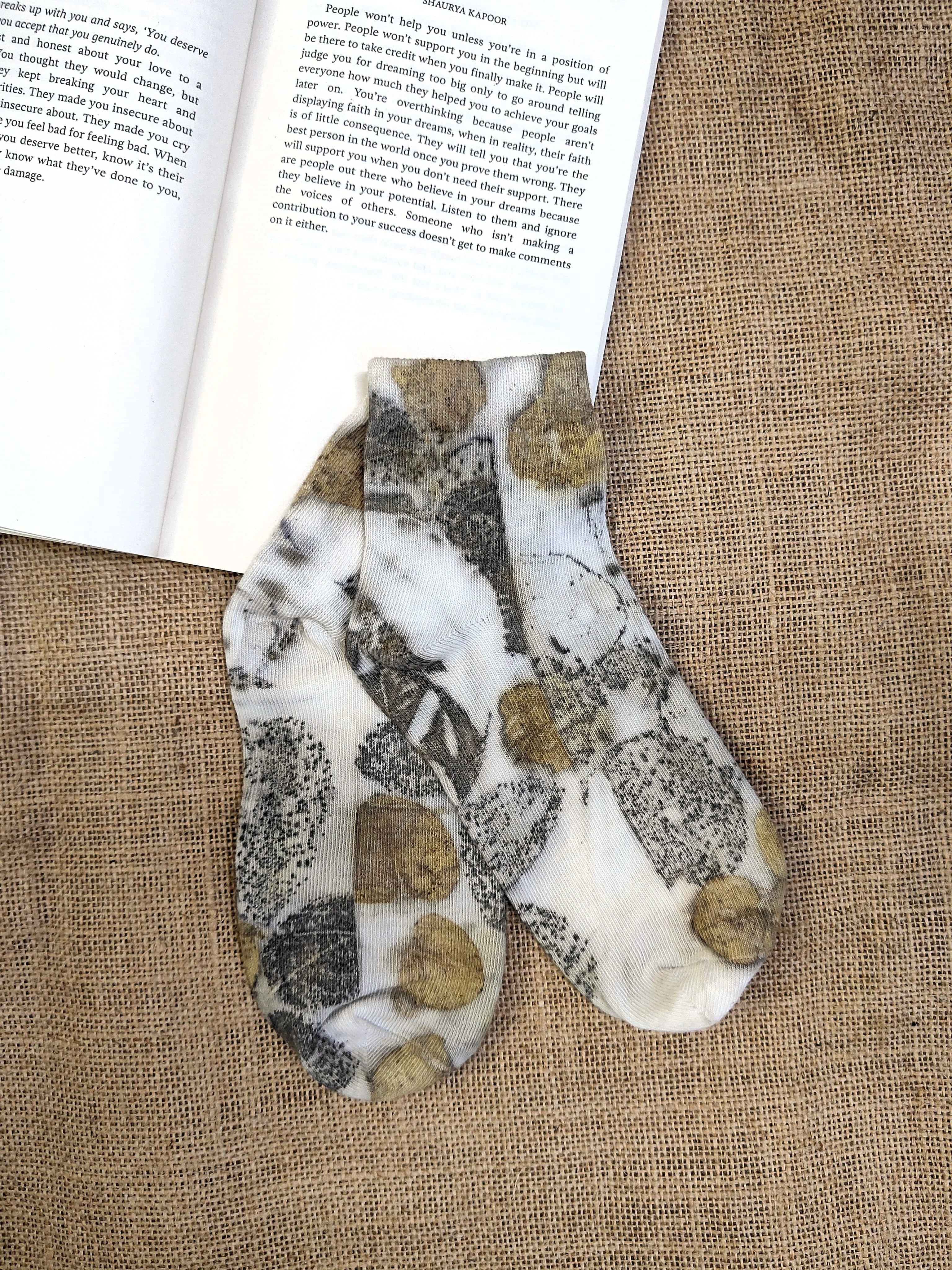 Canvas Ecoprinted Pure Cotton Socks kokikar