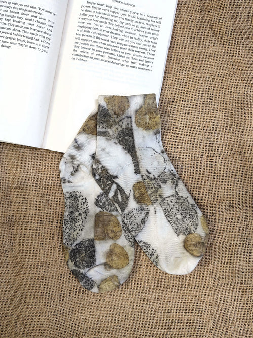 Canvas Ecoprinted Pure Cotton Socks kokikar
