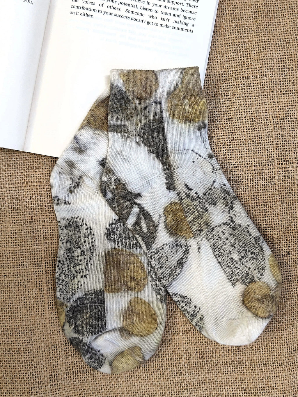 Canvas Ecoprinted Pure Cotton Socks kokikar