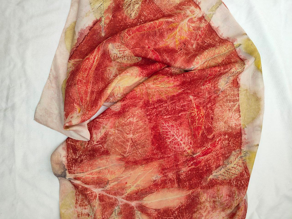 Red and white silk scarf