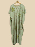 Green Charm ecoprinted kaftan on kokikar wall