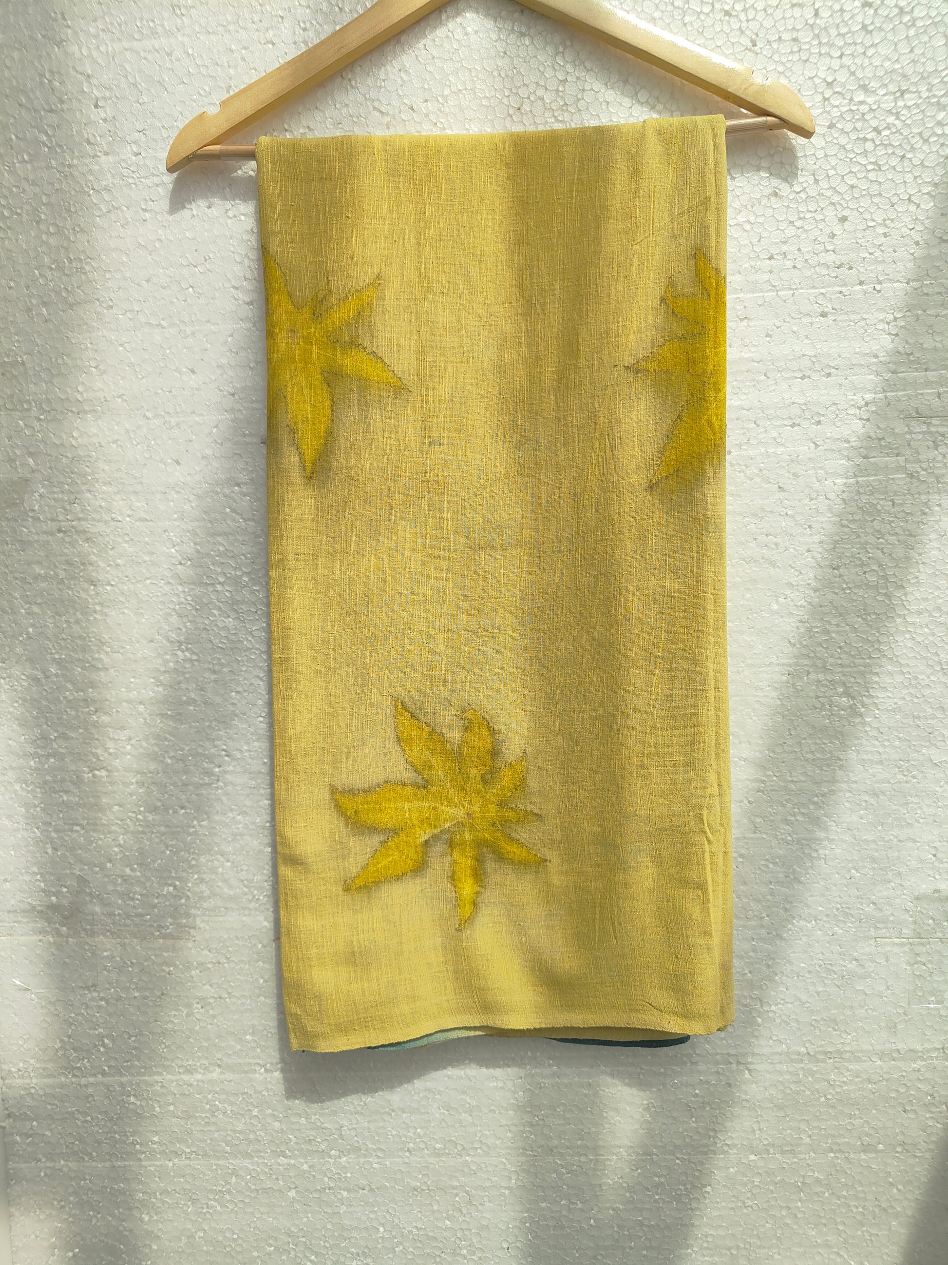 Ecoprinted castor eri silk scarf