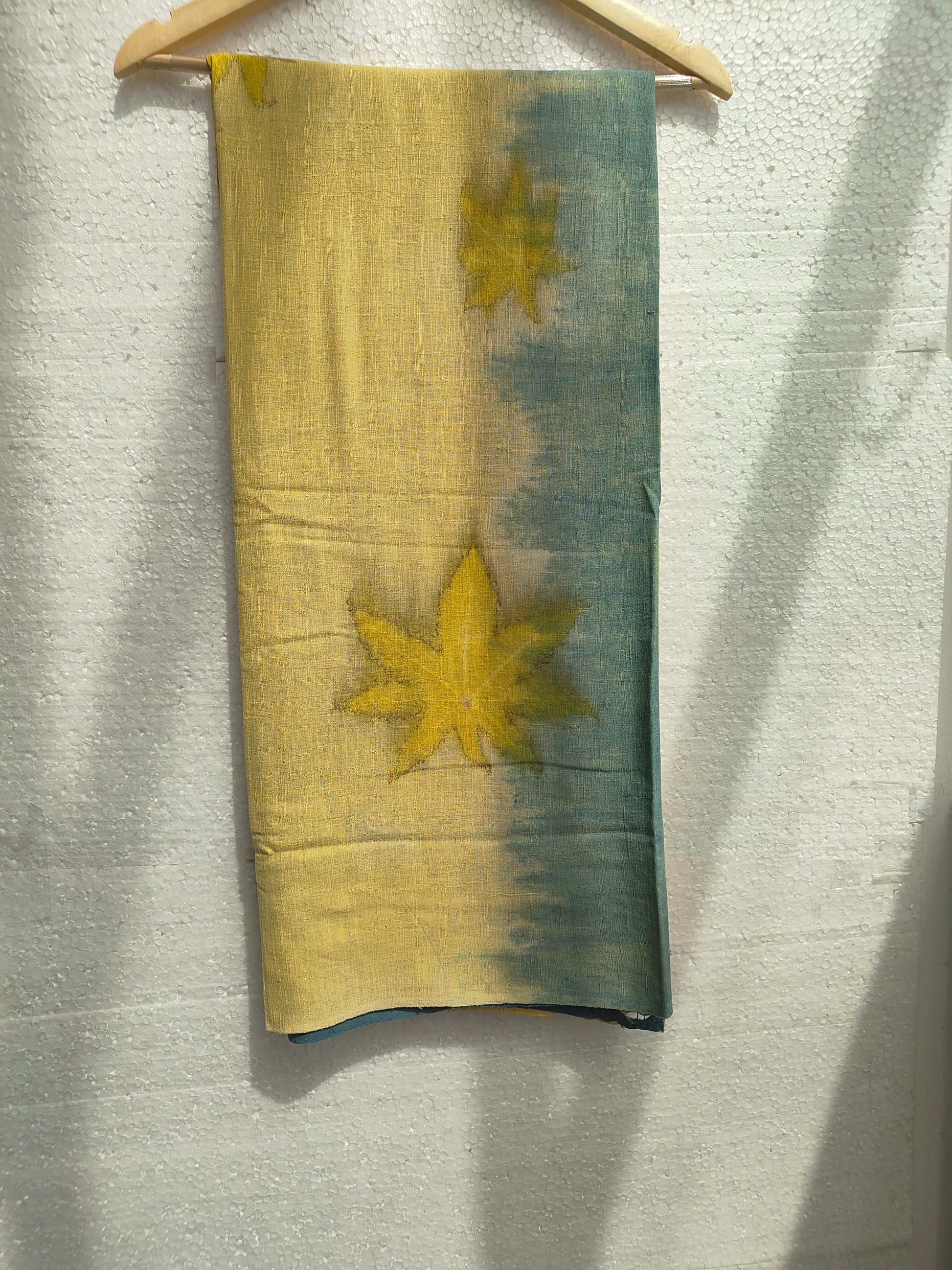 Indigo dyed eri silk scarf