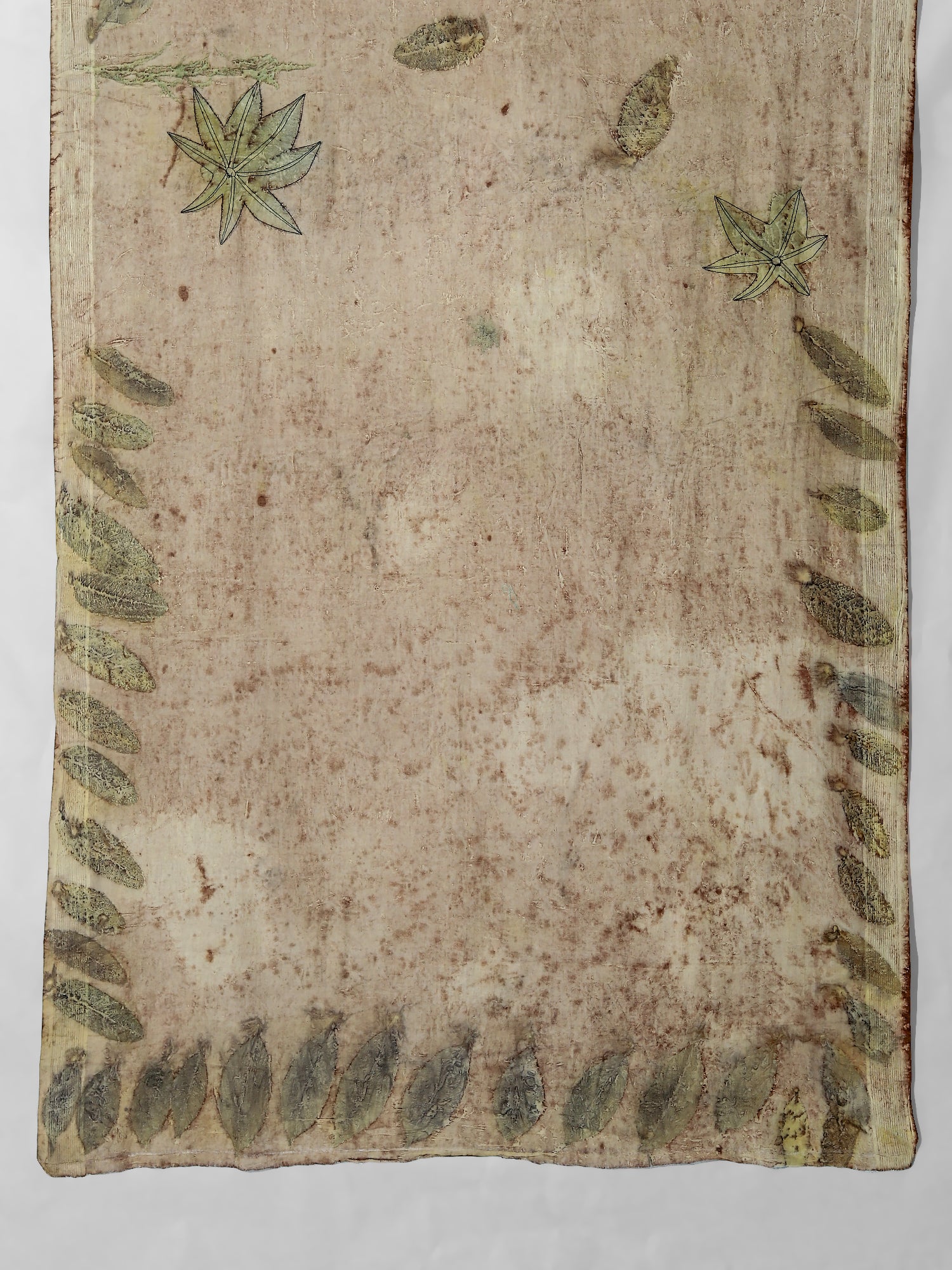 The blouse piece of saree ecoprinted with jamun leaves