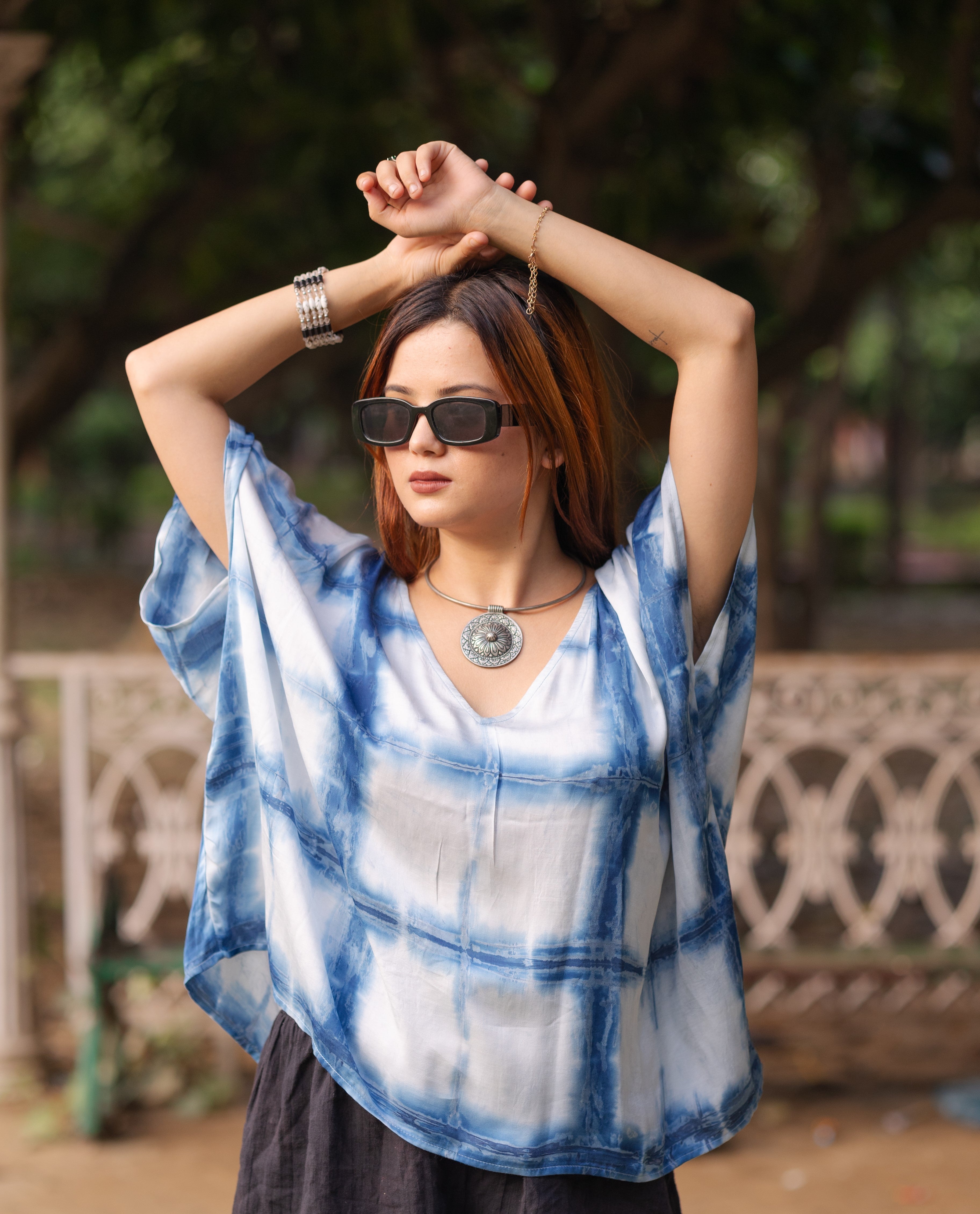 Checkmate Kaftan Flared Top