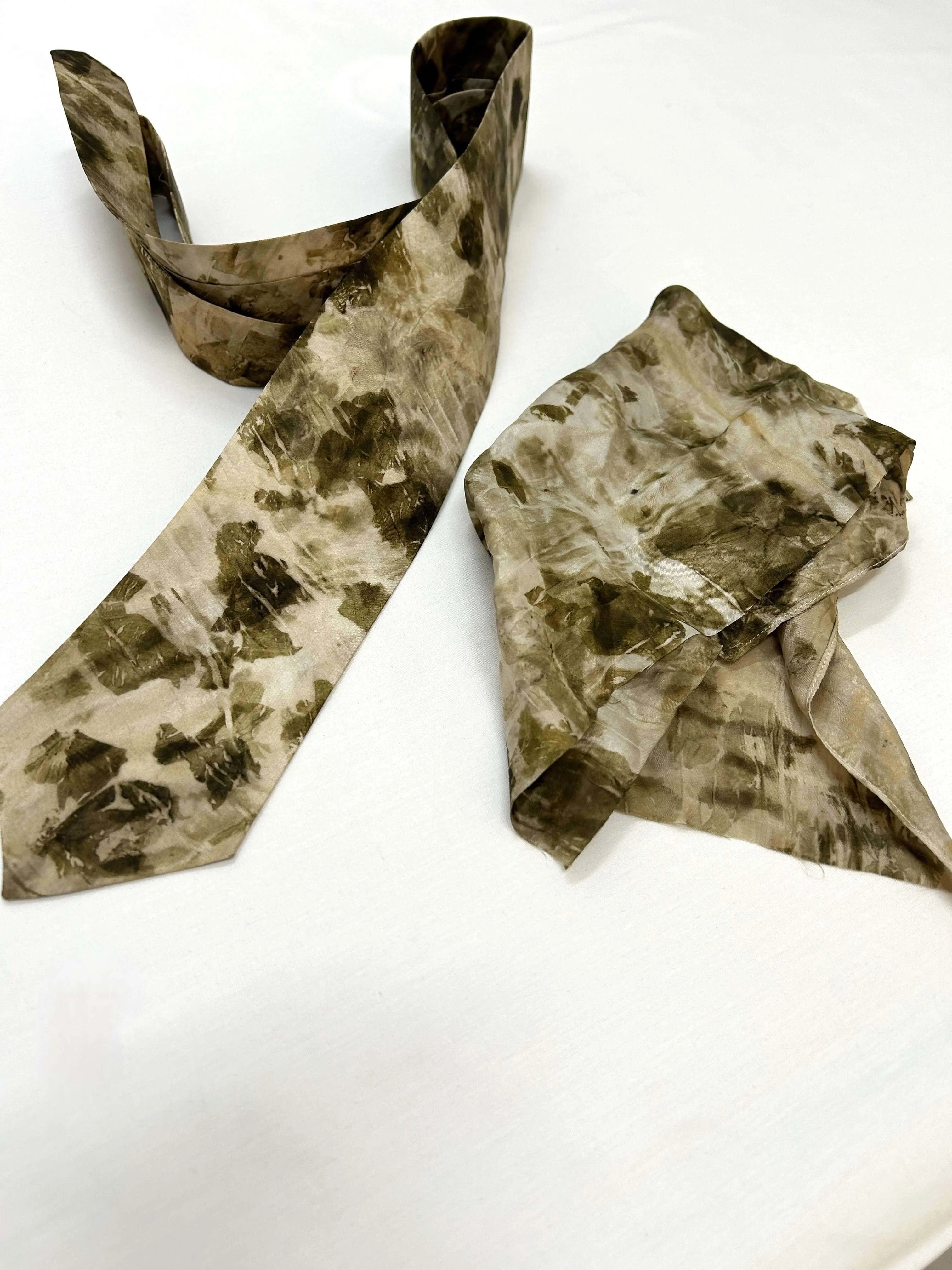 Two patterned ties on a white background