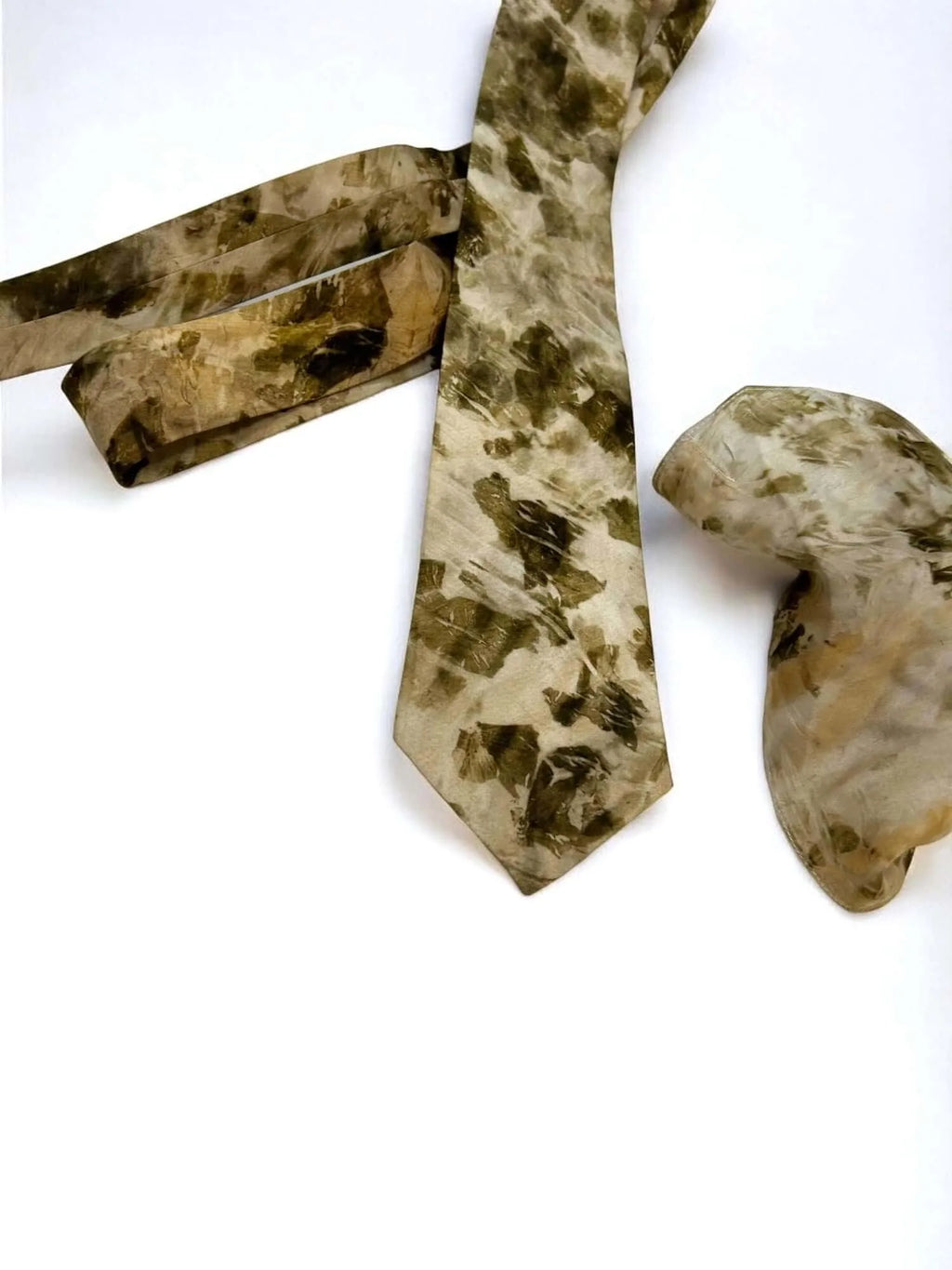 Chopin Charm Ecoprinted Pure Silk Tie and Pocket Square