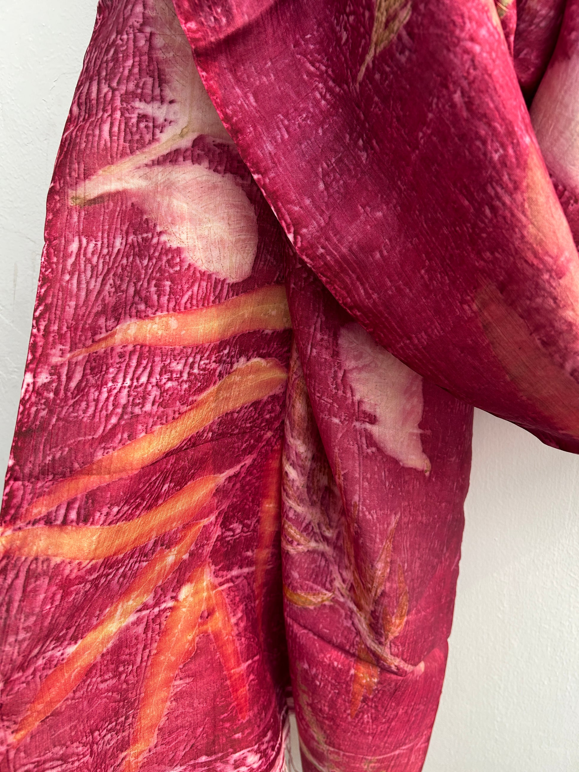 Crimson Rose Pure Silk Scarf