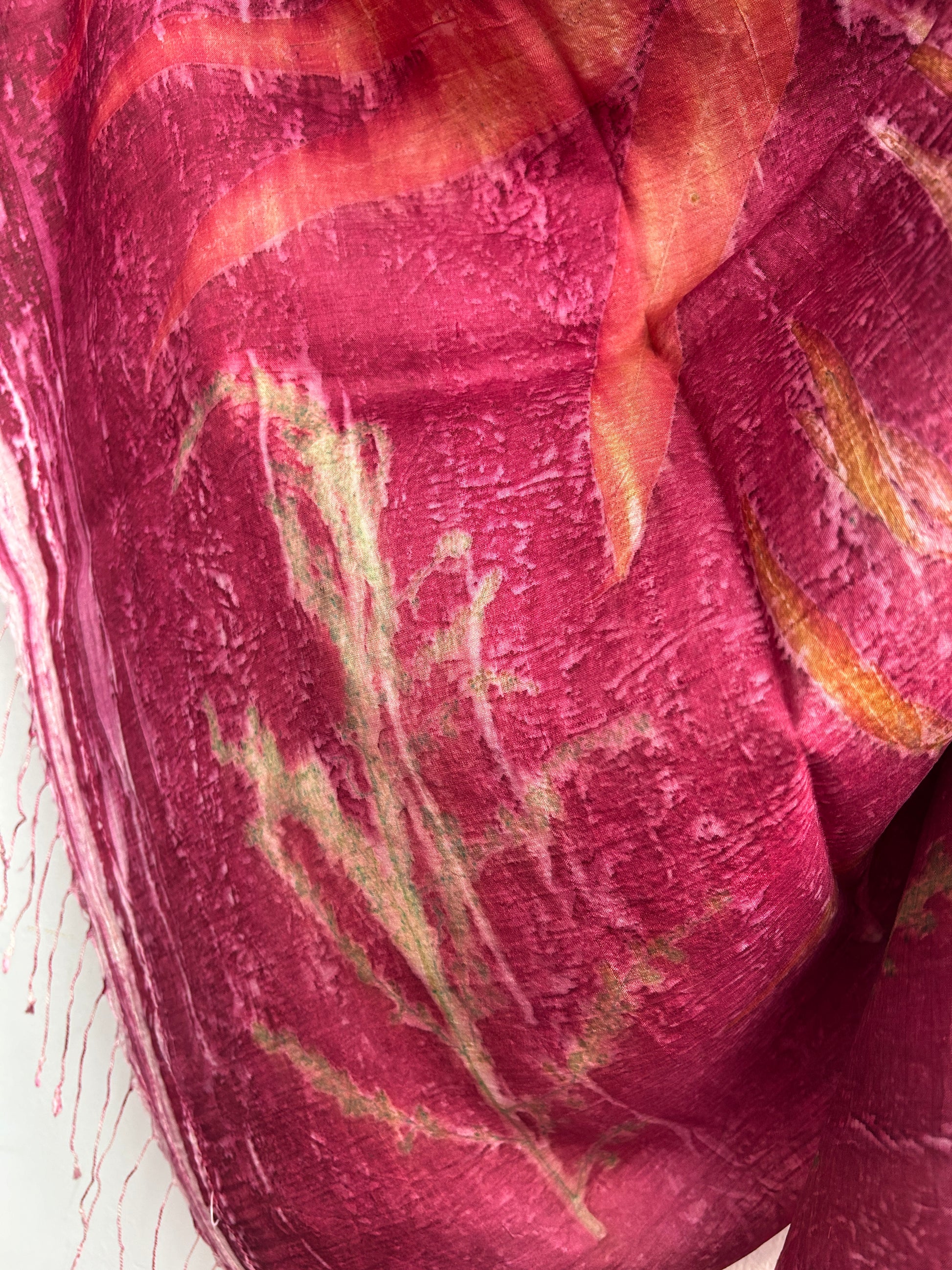 Crimson Rose Pure Silk Scarf