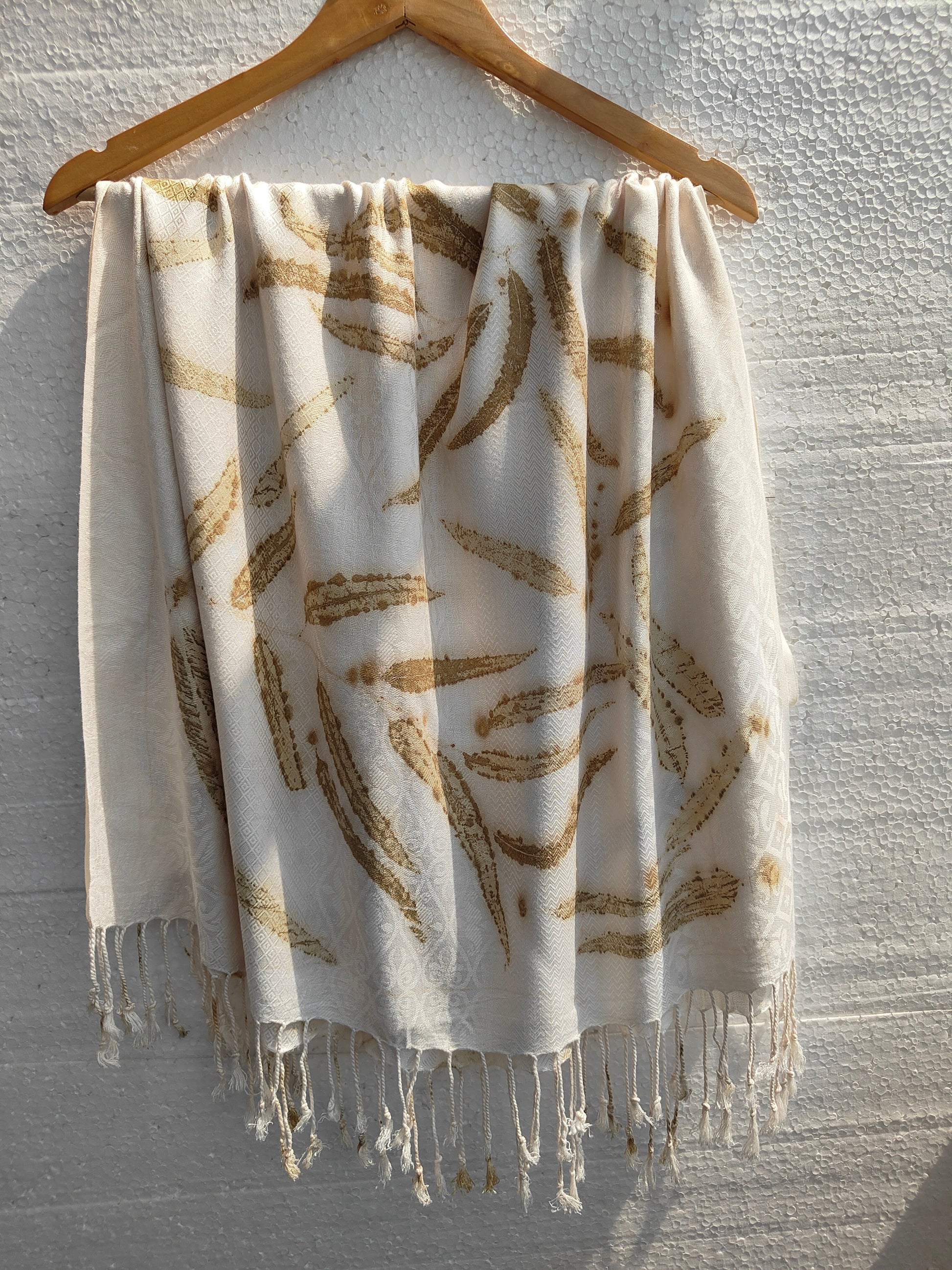 A hanging white scarf