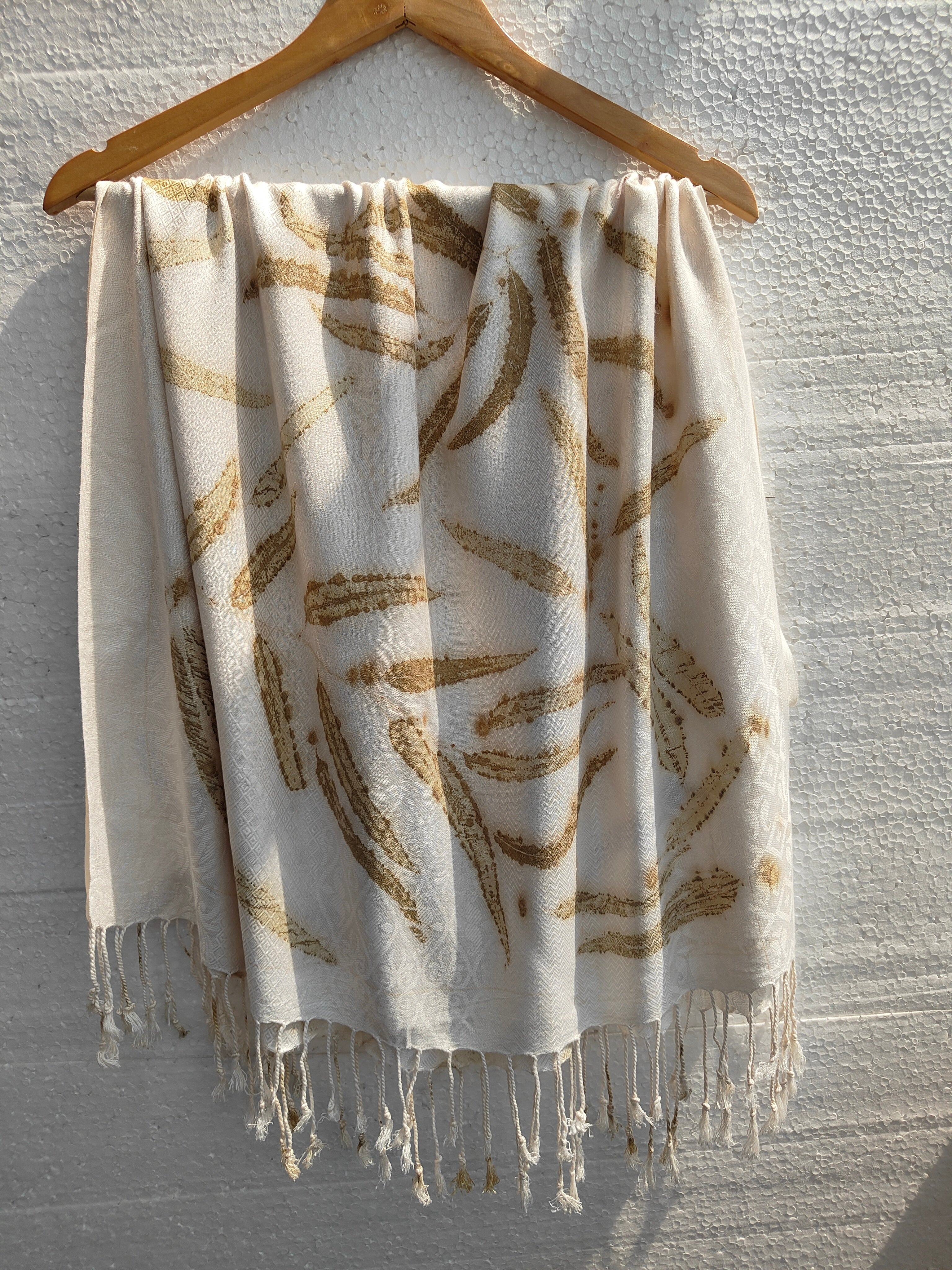 A hanging white scarf