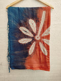Dual Tone Ecoprinted Cotton Saree by kokikar on hanger 