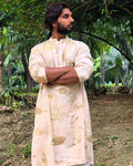 Ecoprinted Mandarin Collar Cotton Straight Kurta kokikar