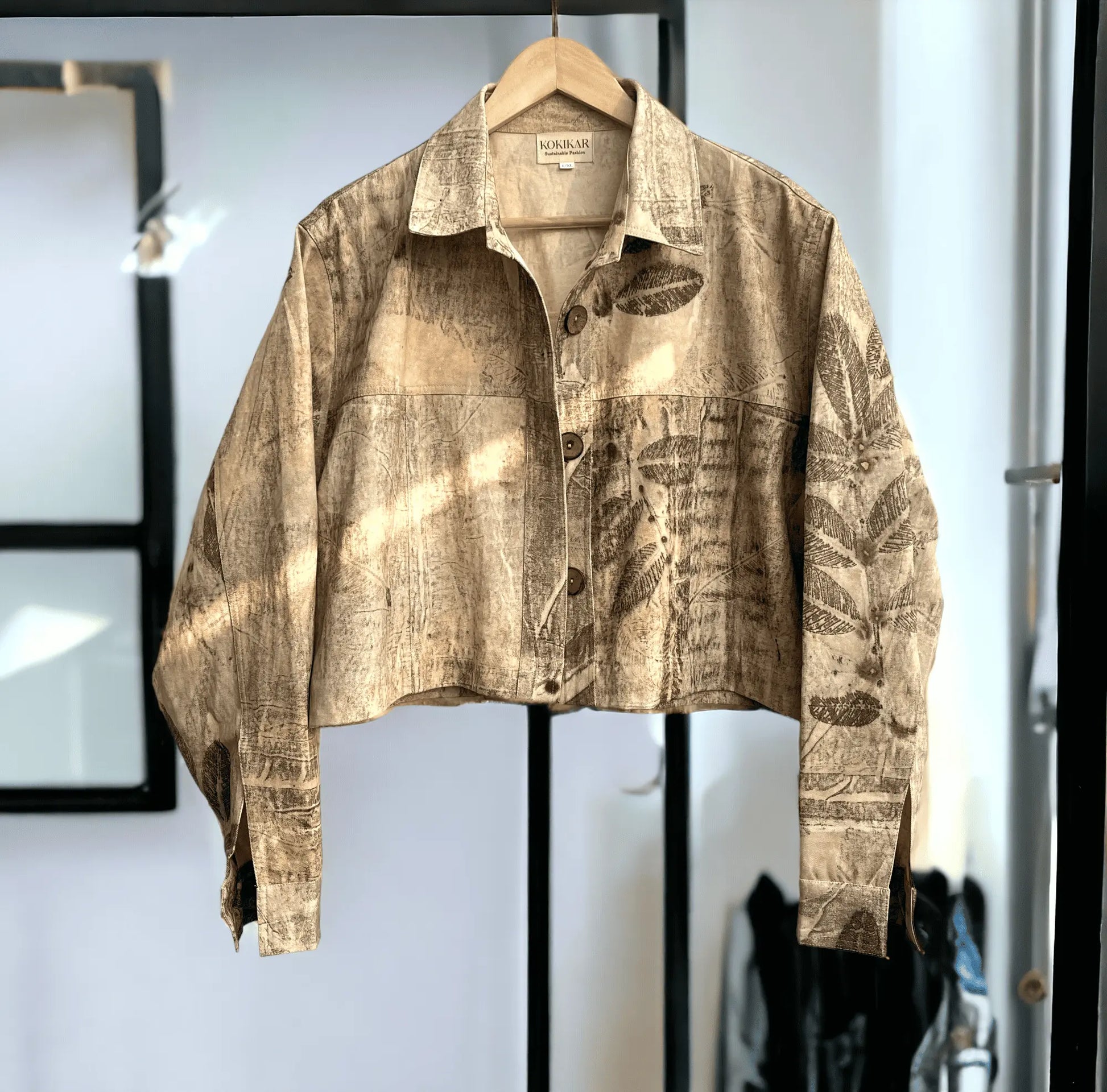 Classic Ecoprinted Oversized Crop Jacket